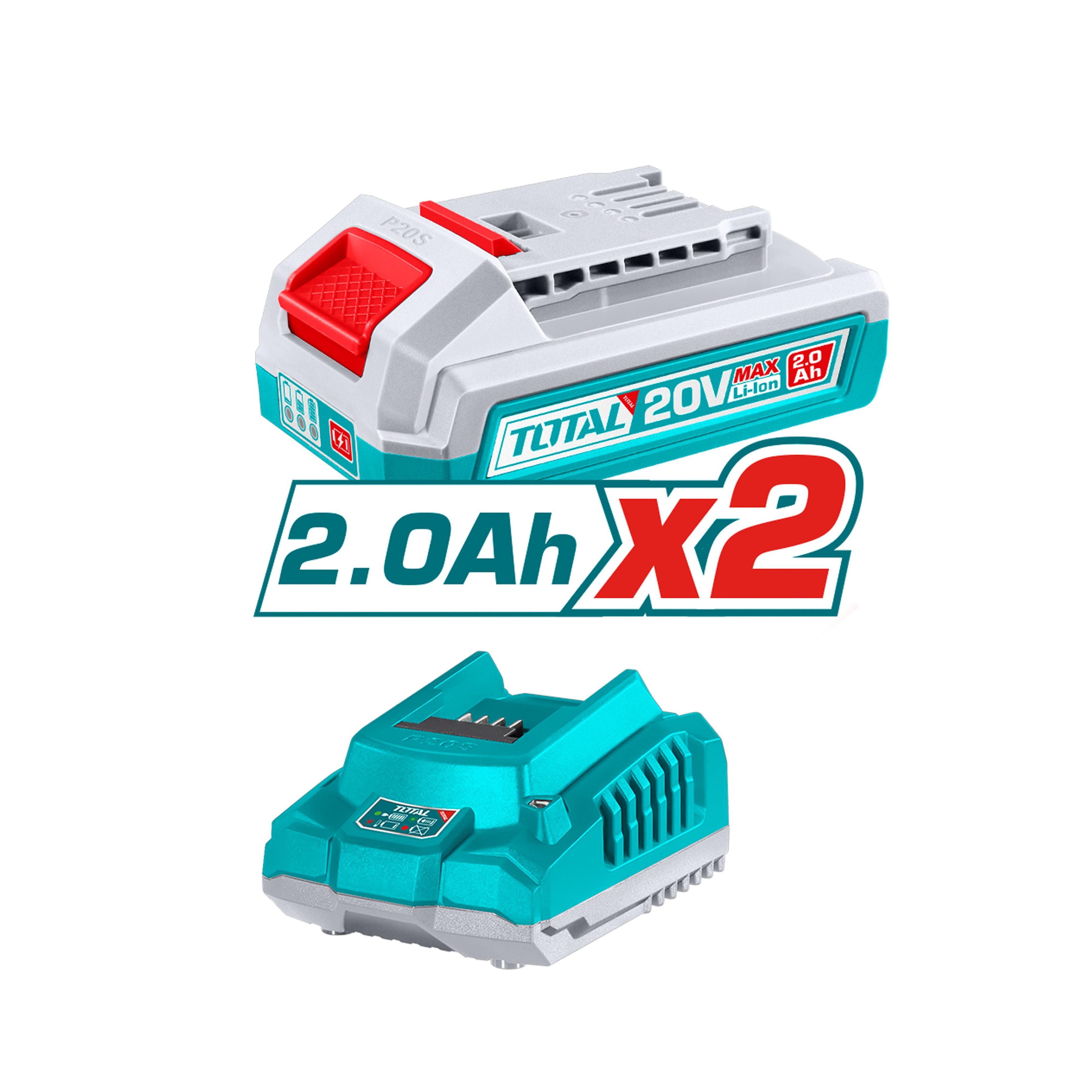Kit Llave de Impacto 20V + Lampara + Dados + Punta Total-3