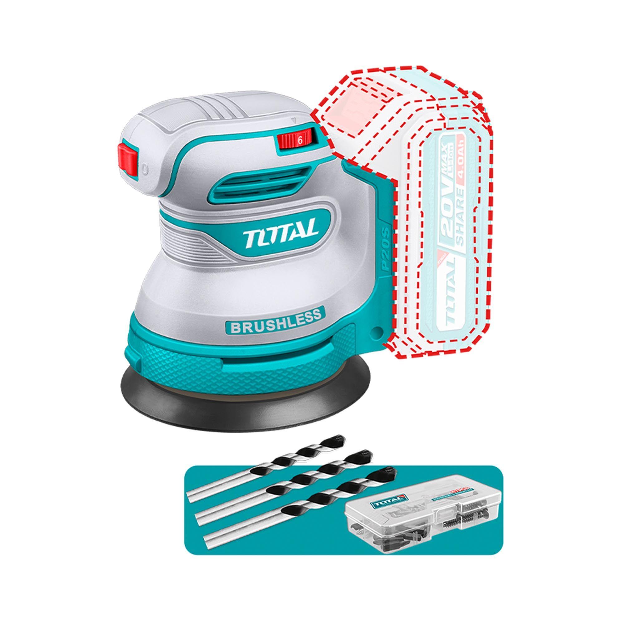 Kit Taladro, Lijadora y Sierra Circular Inalámbrica 20V Total-3