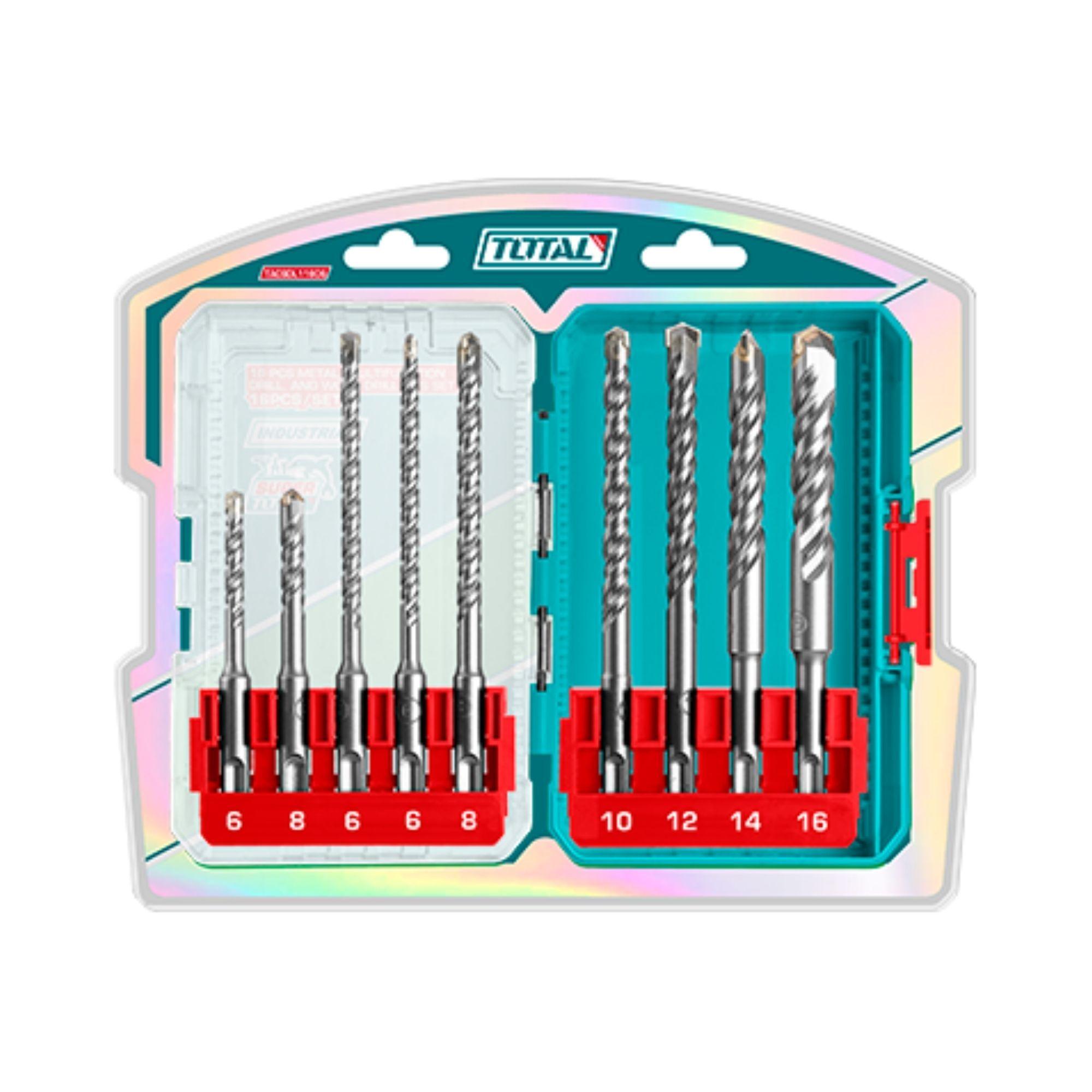 Juego Brocas 9 Piezas para Rotormartillo sds-plus Total-2