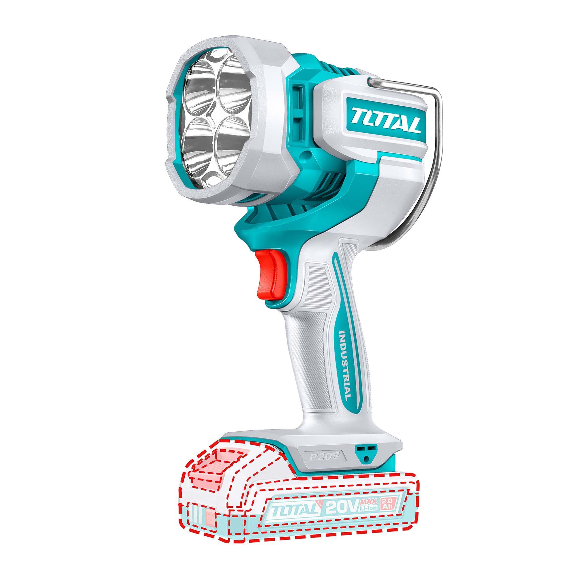 Linterna Inalámbrica 20V 2000 Lúmenes con Batería y Cargador Total-1