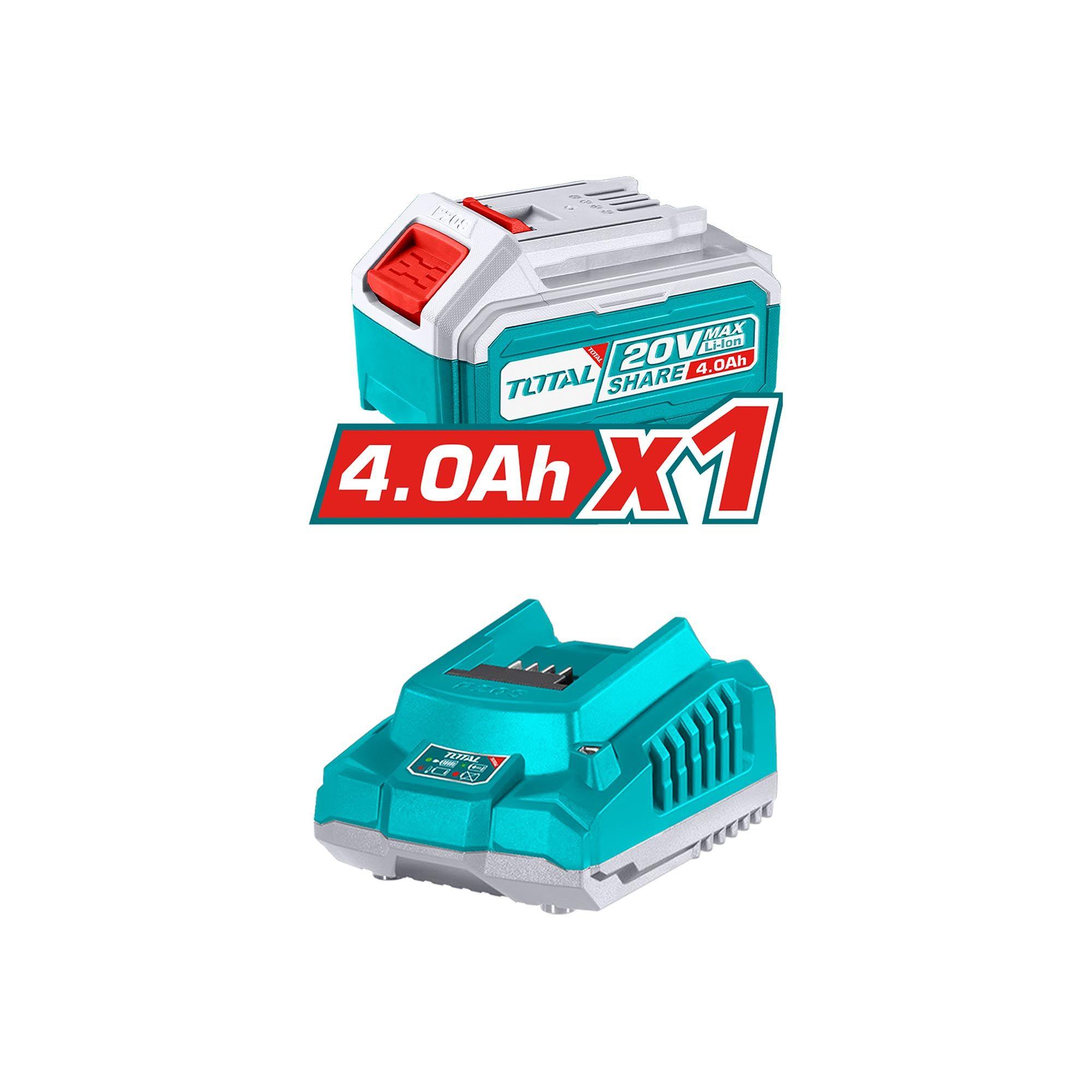 Rotomartillo Inalámbrico 20V SDS Plus con Cargador, Batería 4.0Ah y 4 Accesorios Total-3