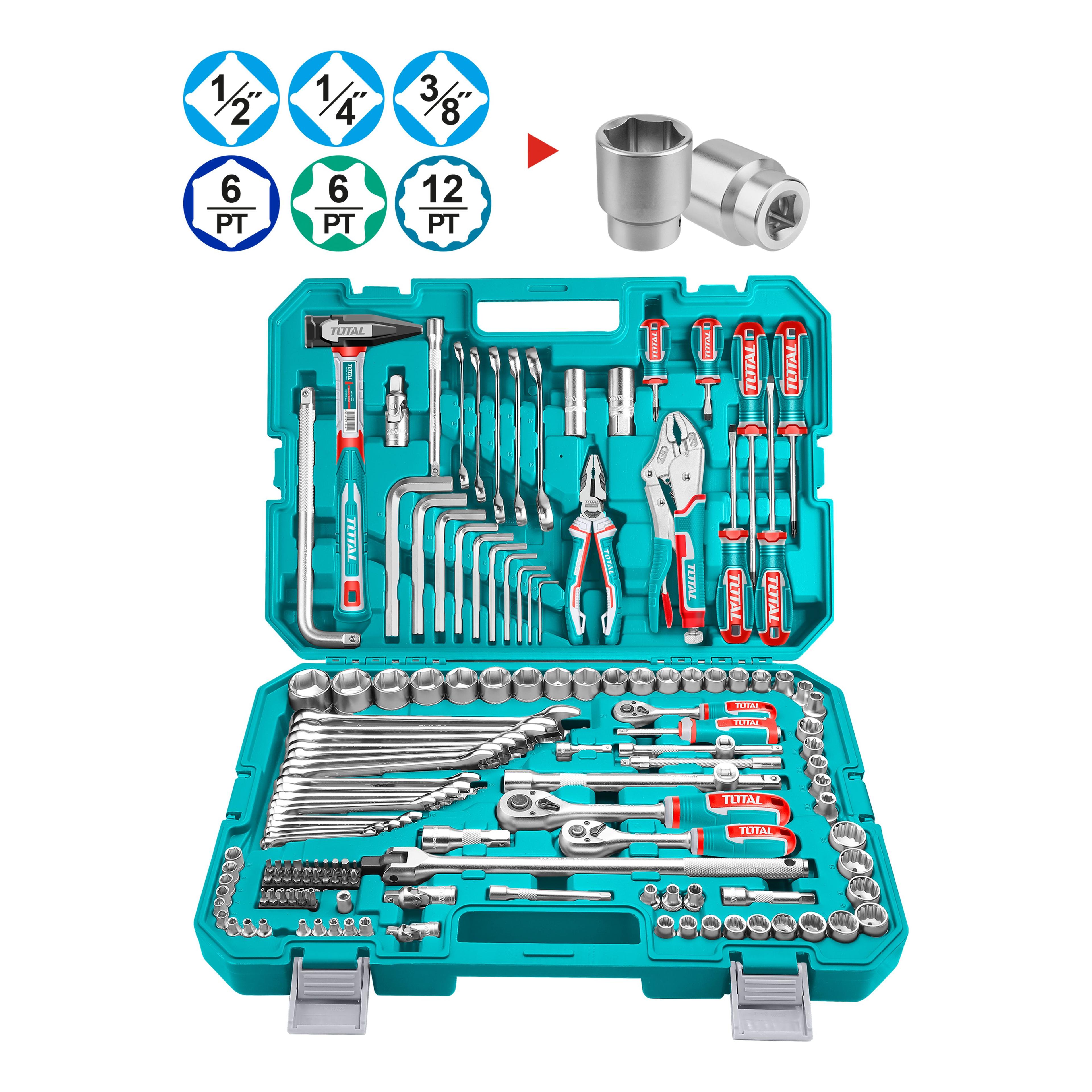 Set de Dados y Herramientas 142 Piezas con Maletín Total-0