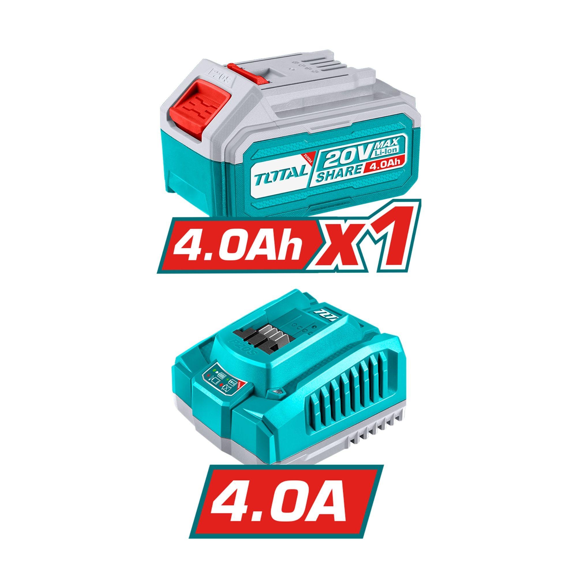 Esmeril Angular 20V 115mm con Discos, Batería y Cargador Total-2
