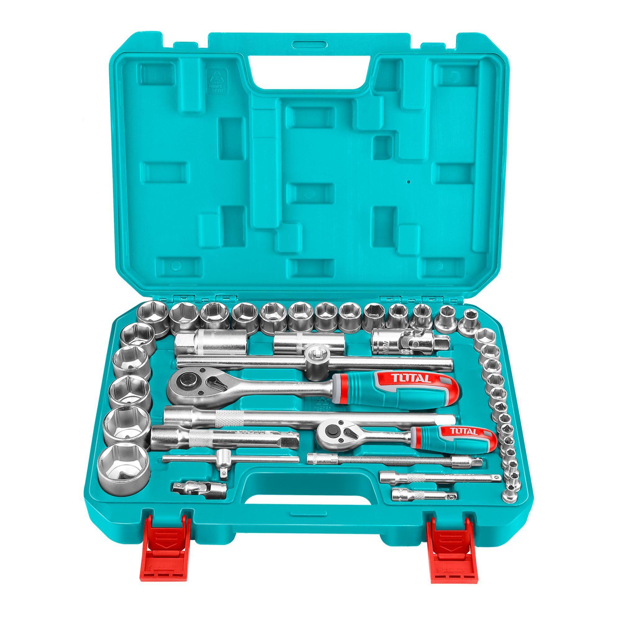Juego de Dados 44 Piezas 1/4" y 1/2" Total-1