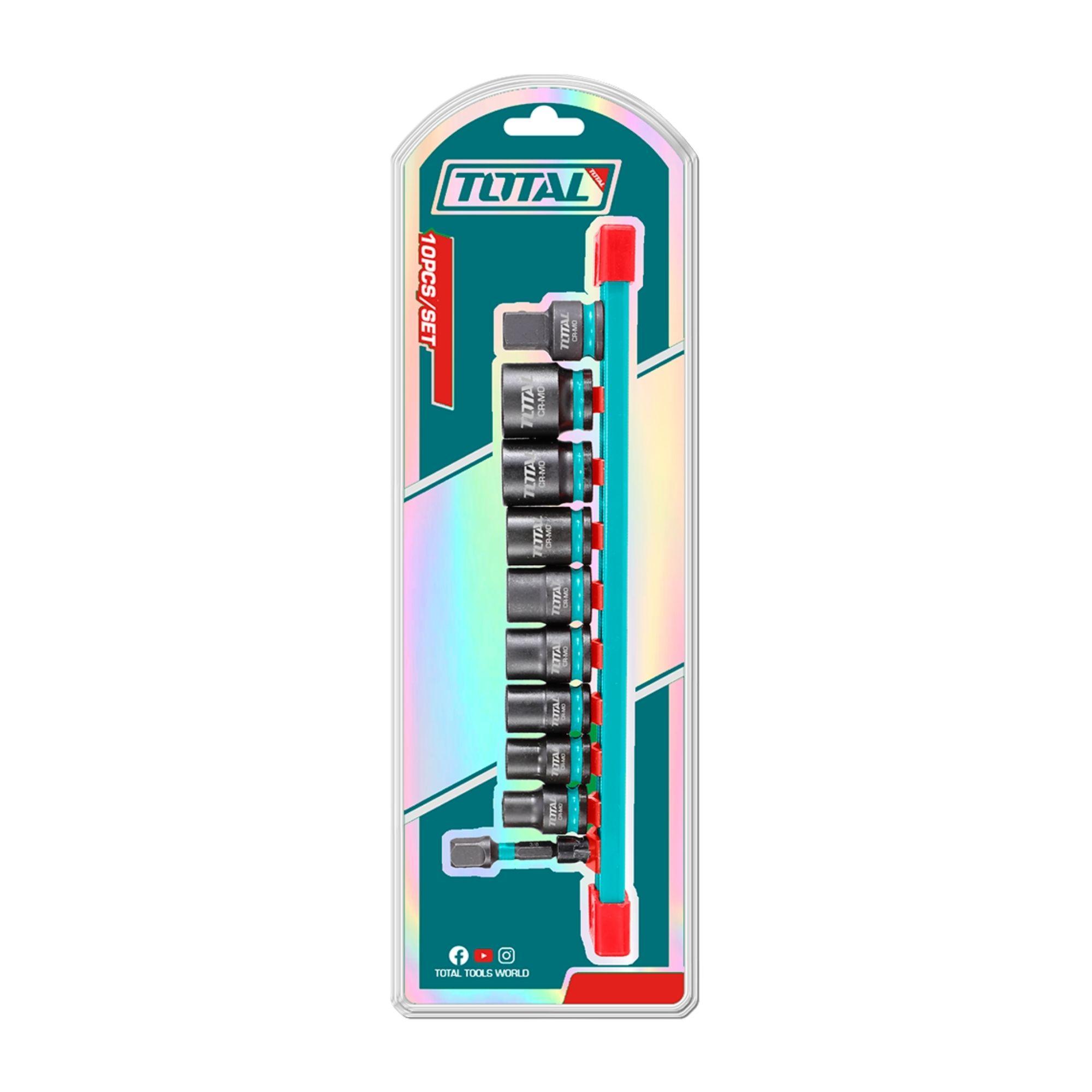 Juego Dados Impacto 10 piezas 3/8"dr. Total-2