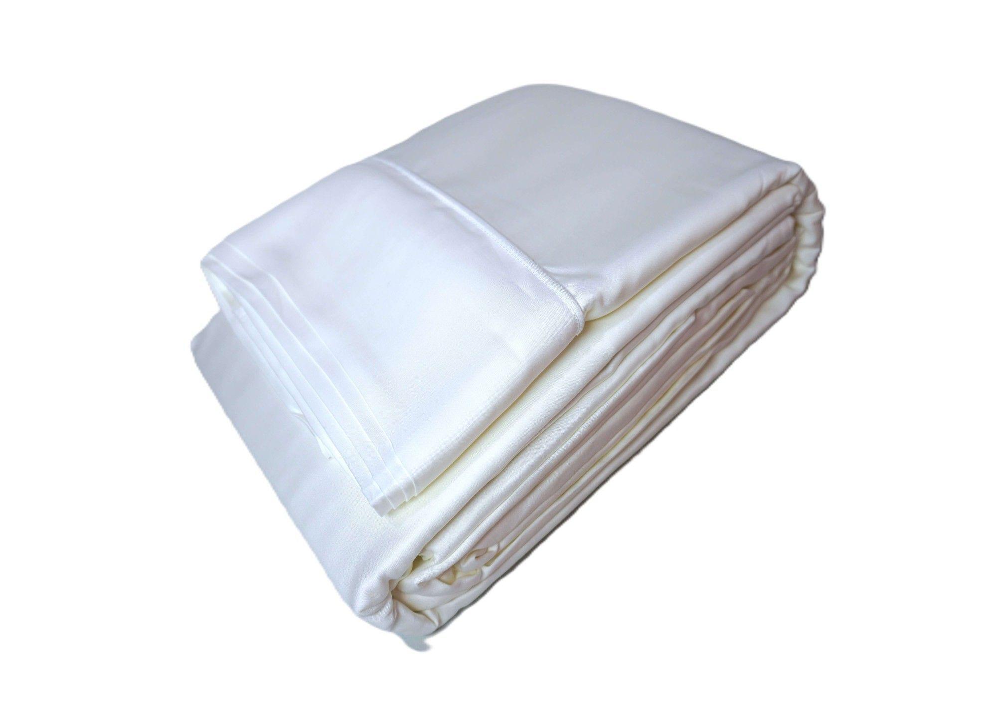 Sabanas de Bambu QUEEN con 2Fundas 100% Lyocell. Sgreen/Blanco-1