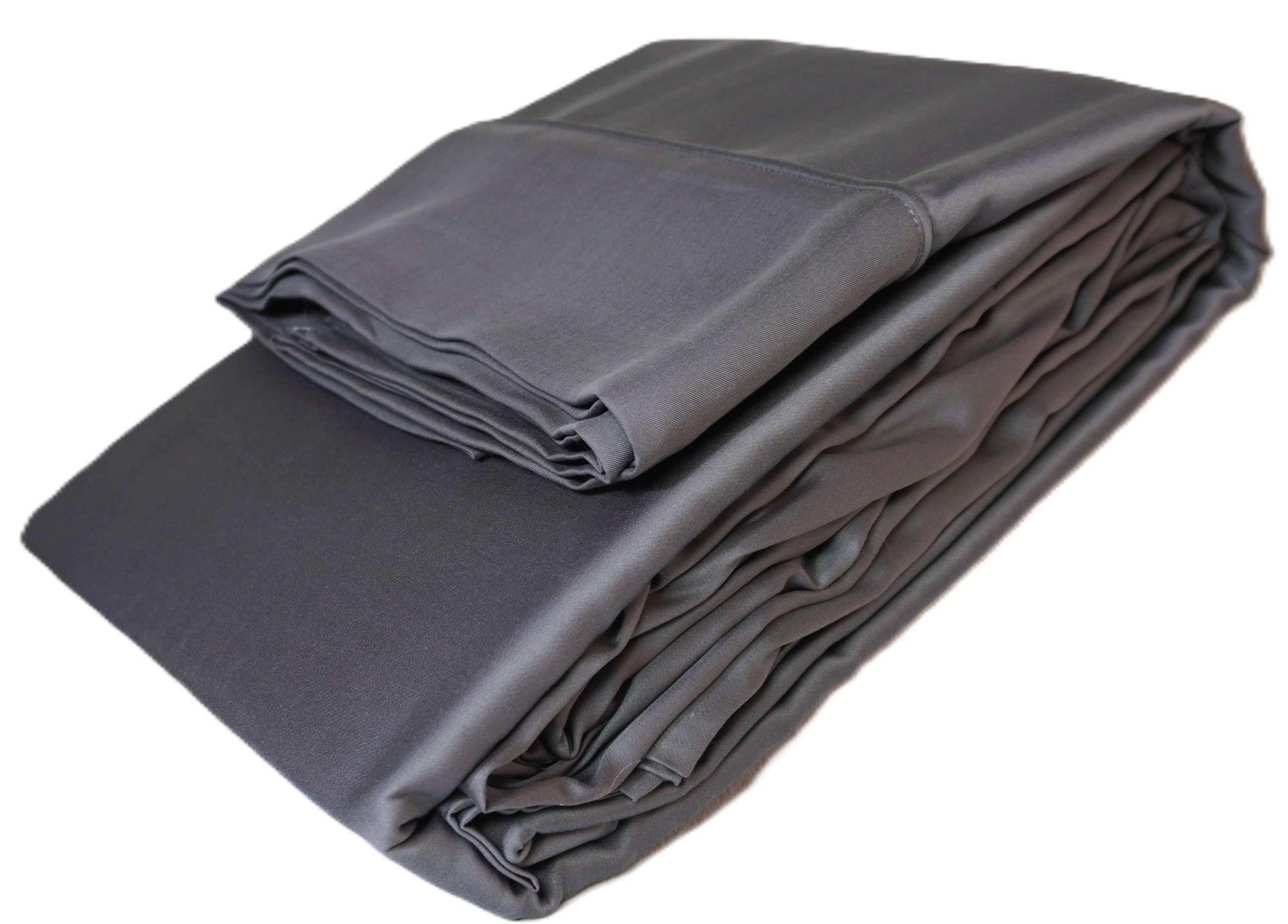 Sabanas de Bambu SUPER KING con 2Fundas 100% Lyocell. Sgreen/Gris Oscuro -3