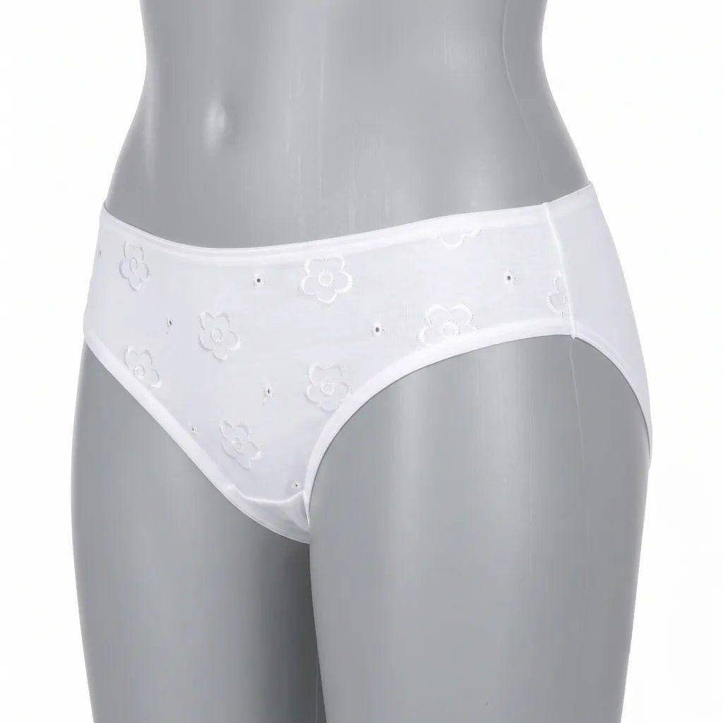Bikini Bordado Mujer Lady Genny C-609 Blanco Talla L-2