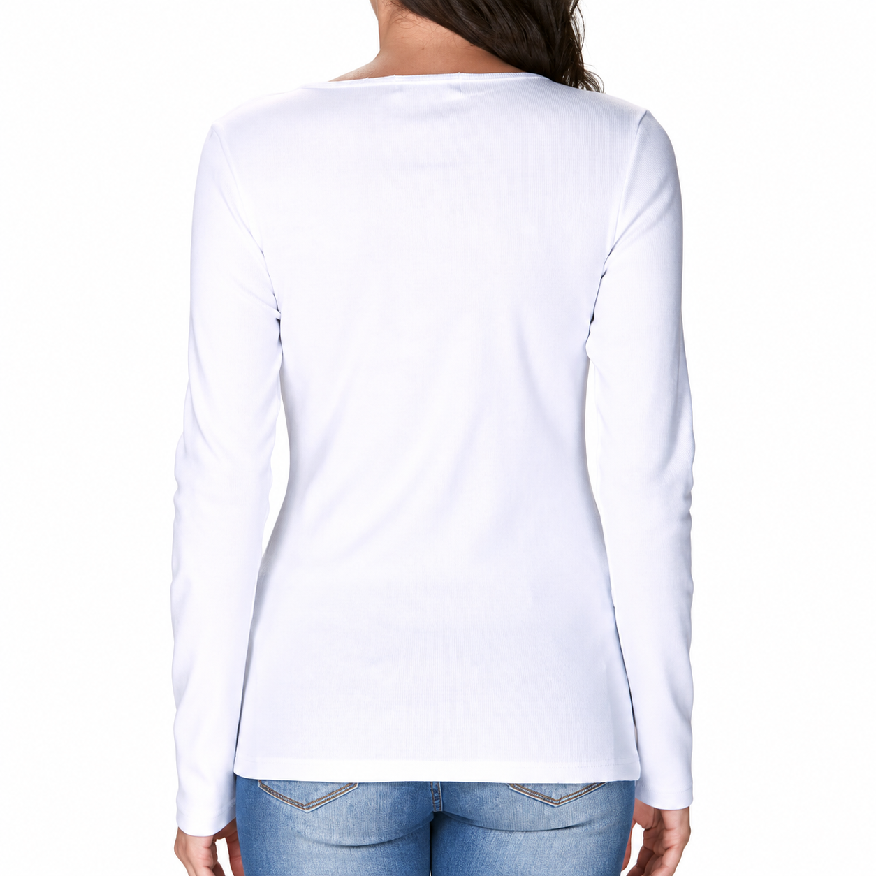 Camiseta mujer lady genny k-725 algodón rib manga larga -1