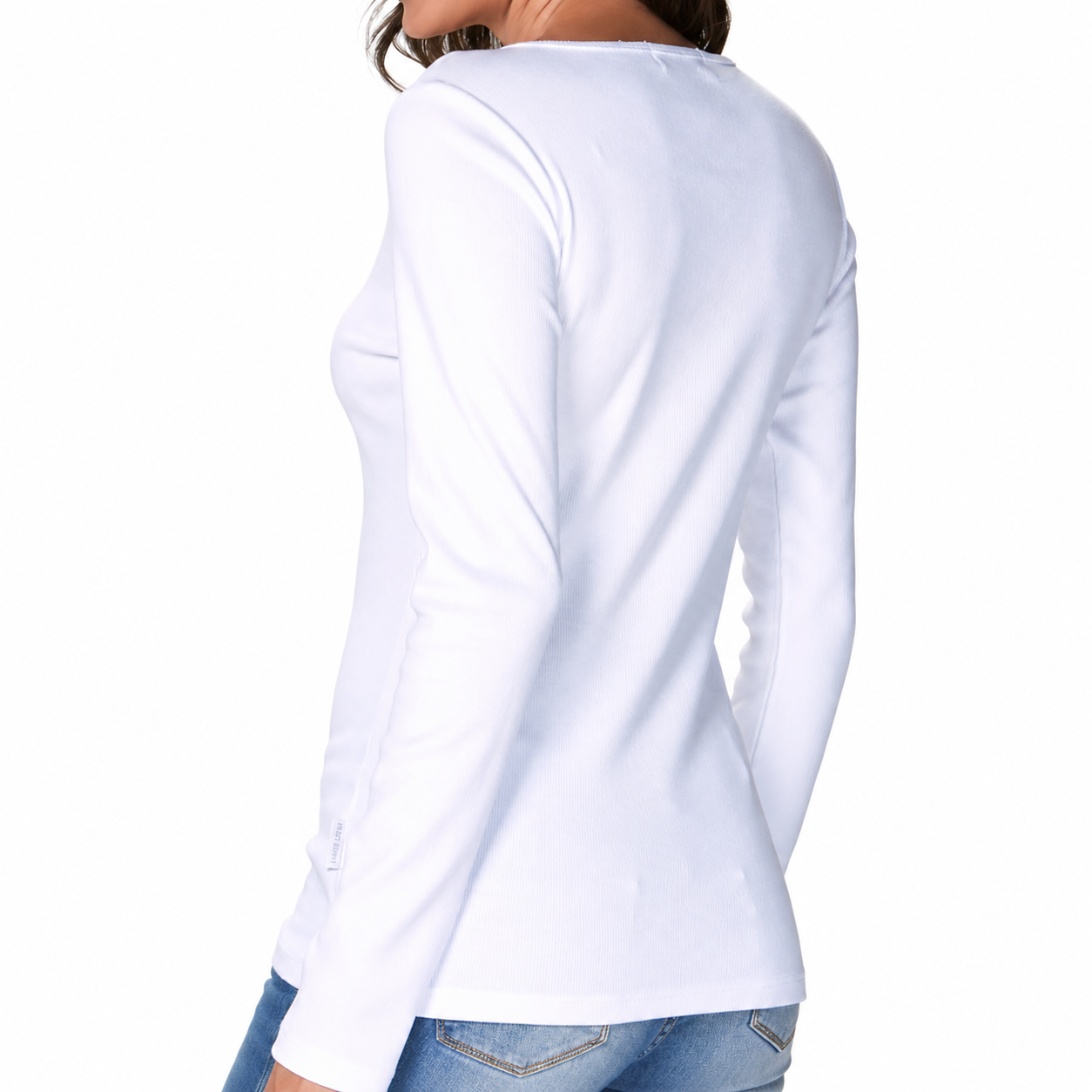 Camiseta mujer lady genny k-725 algodón rib manga larga -2