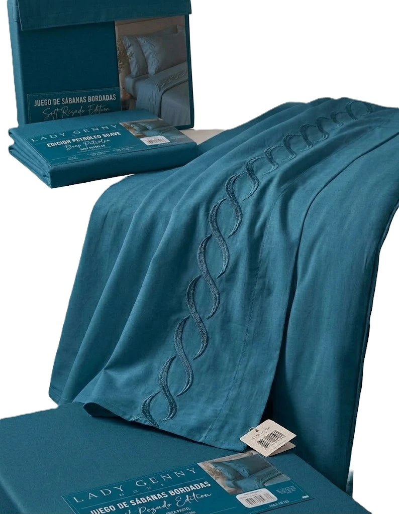 Juego de sabanas lady genny home h-013 bordadas king-2