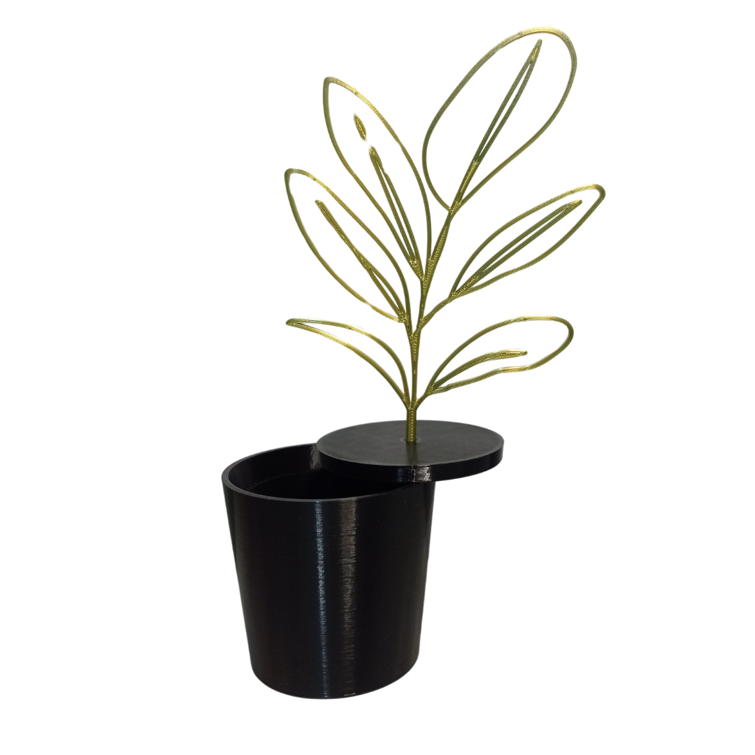Macetero decorativo con planta 3D-1