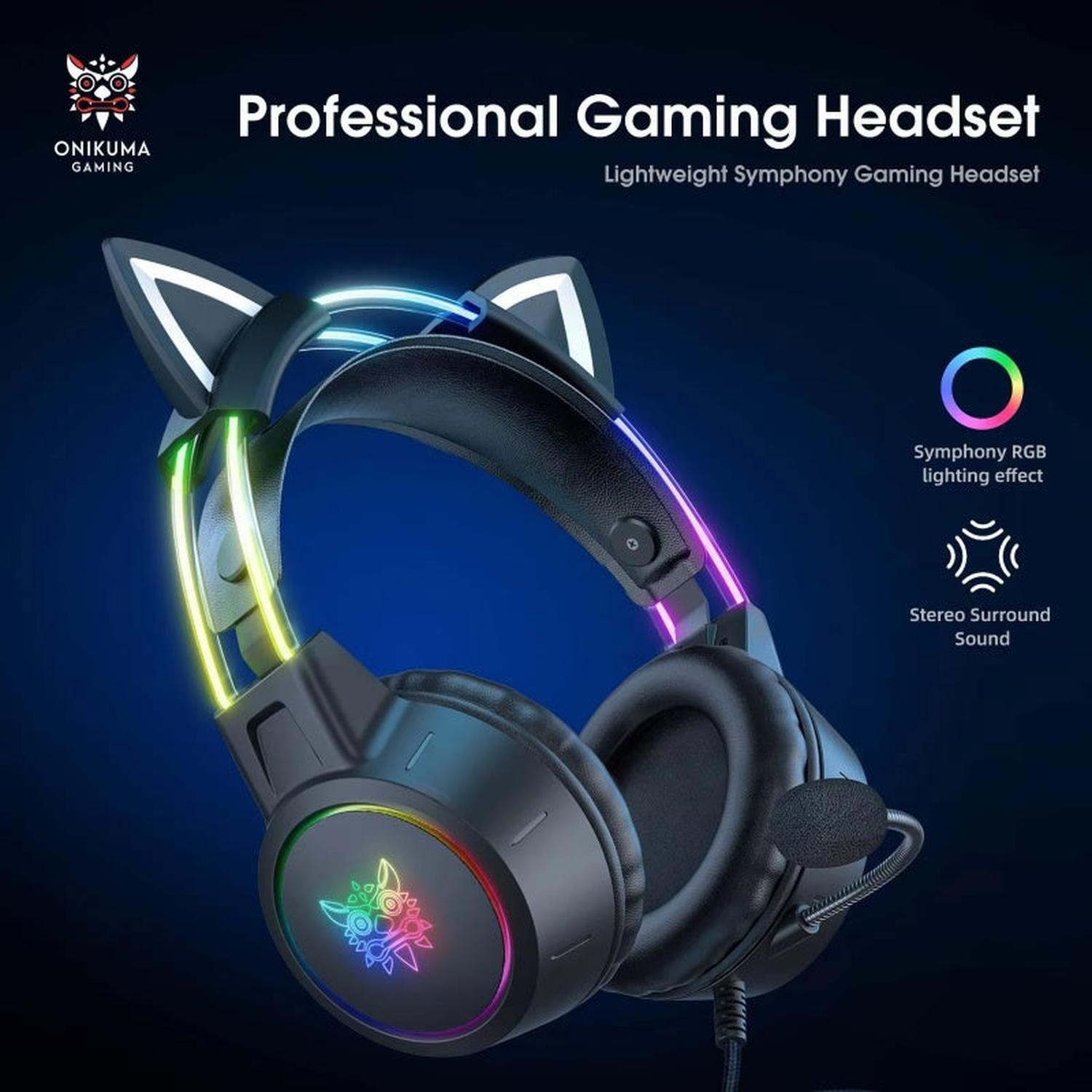 Audífonos Periféricos Gamer Onikuma X15 Pro Cat Ear Edition-2