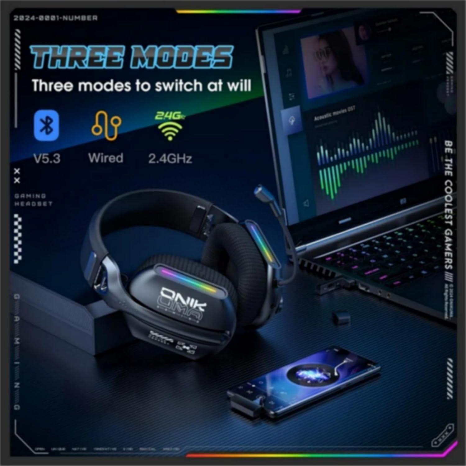 Audífonos Periféricos Gamer Onikuma GT808 Trimode-4