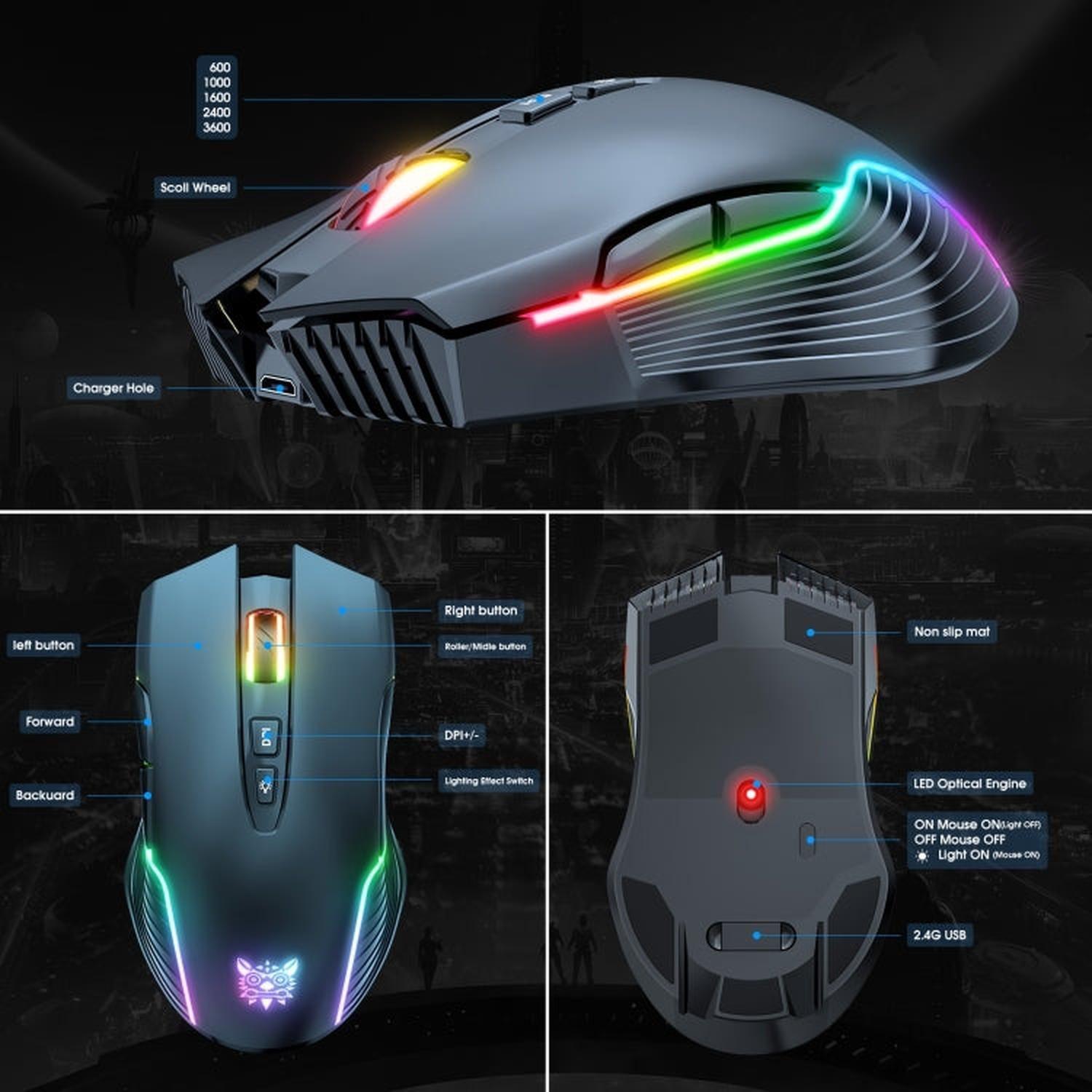 Mouse Gamer Onikuma CW905 2.4GHz-5