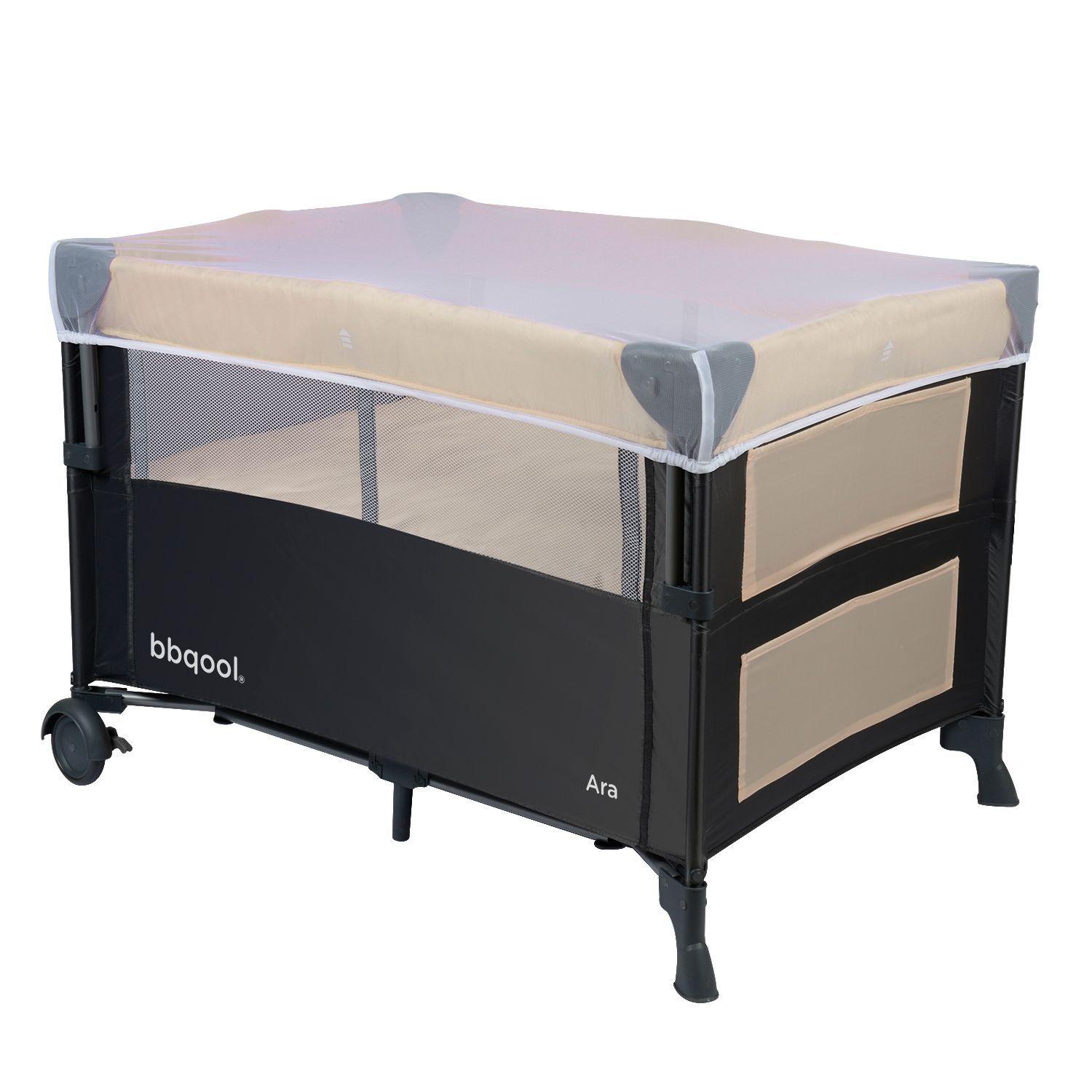 Cuna Playard Colecho Ara Beige + Colchón de Viaje Plegable-3