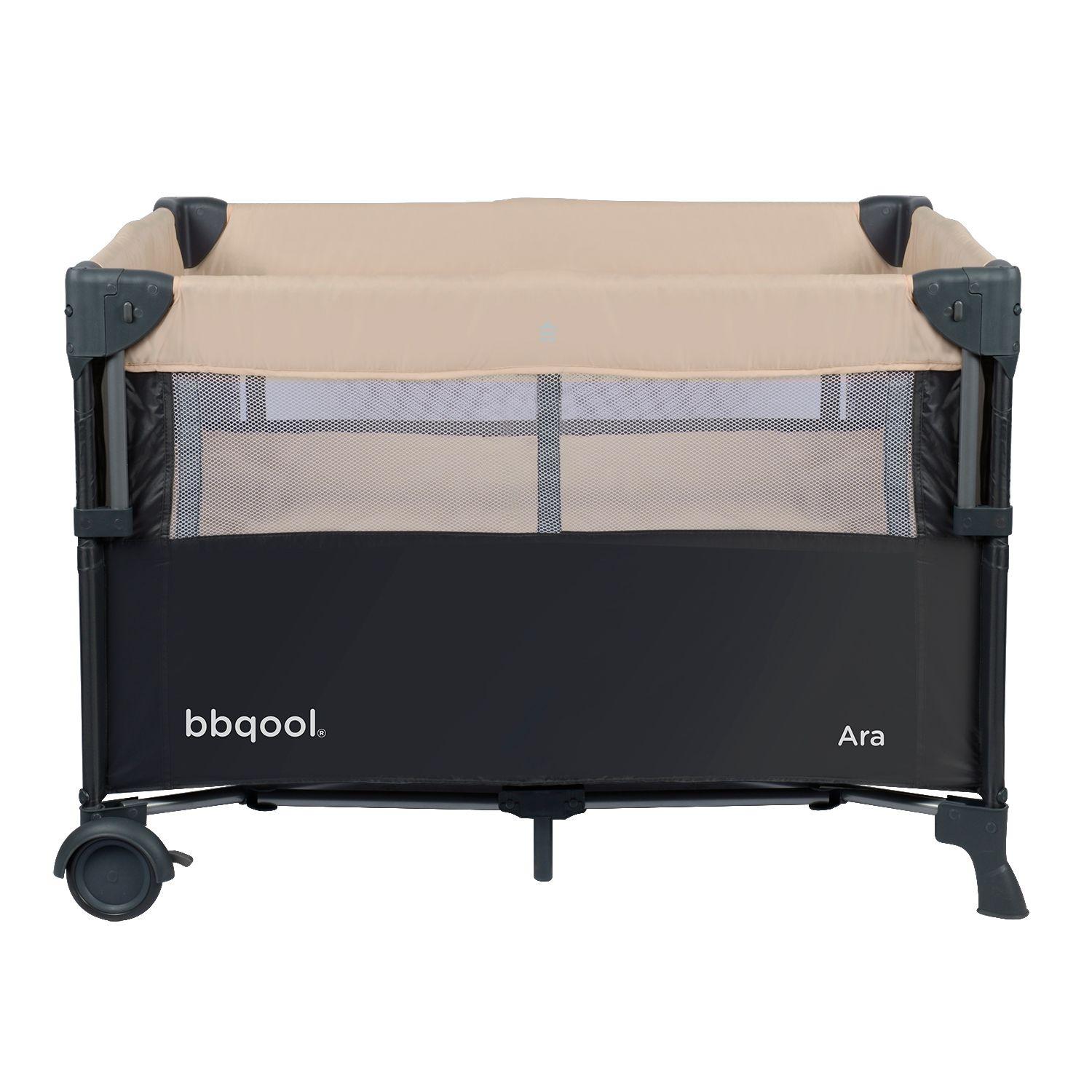 Cuna Playard Colecho Ara Beige + Colchón de Viaje Plegable-4