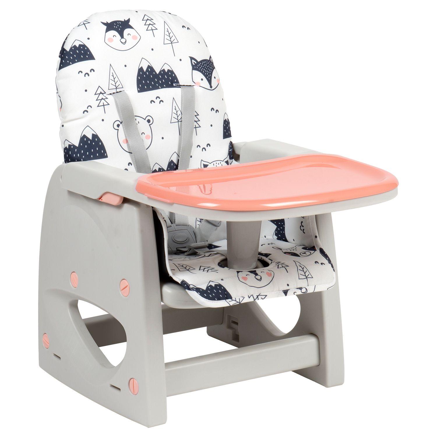 Silla de Comer Escritorio Foodzy 4-in-1 Rosado-5