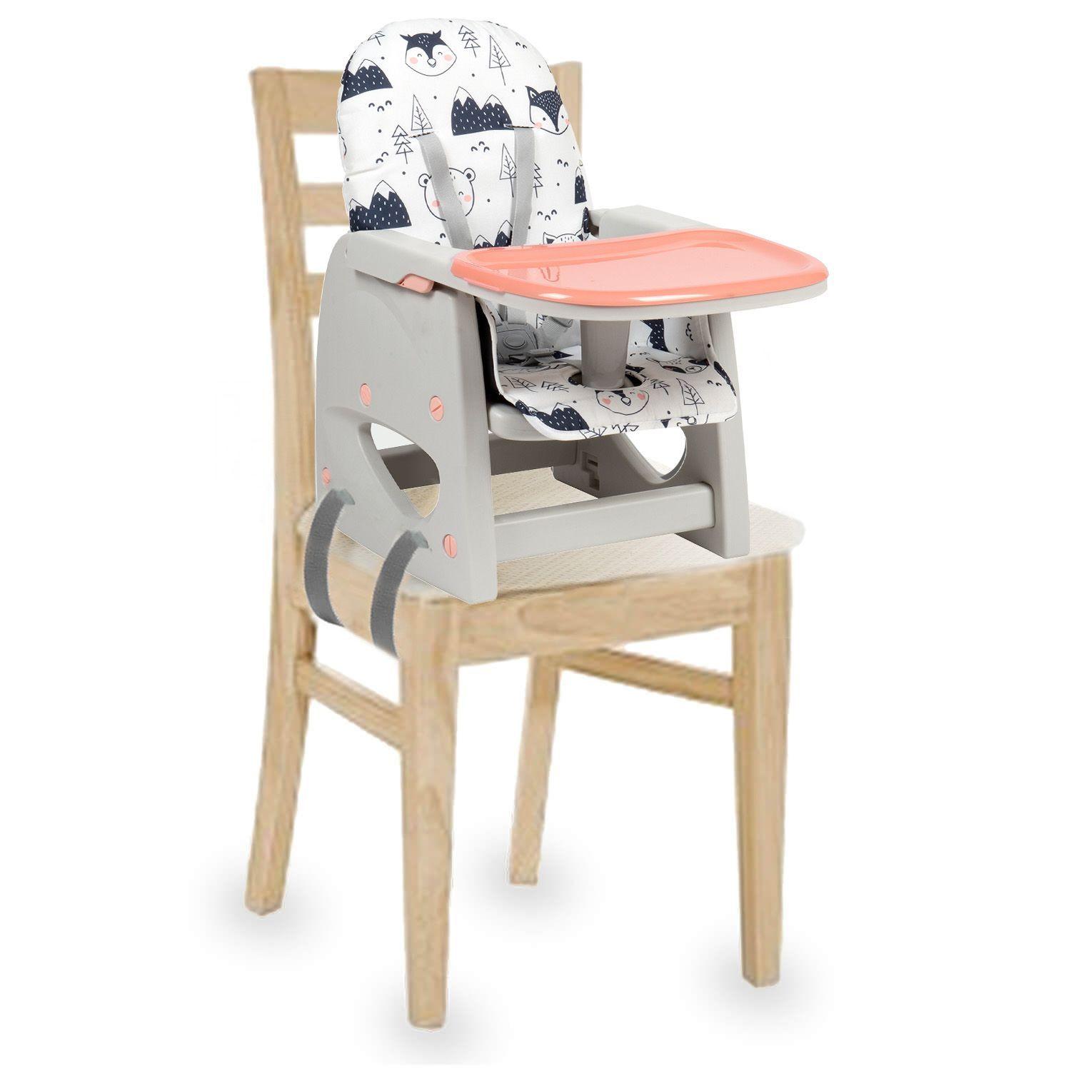 Silla de Comer Escritorio Foodzy 4-in-1 Rosado-1