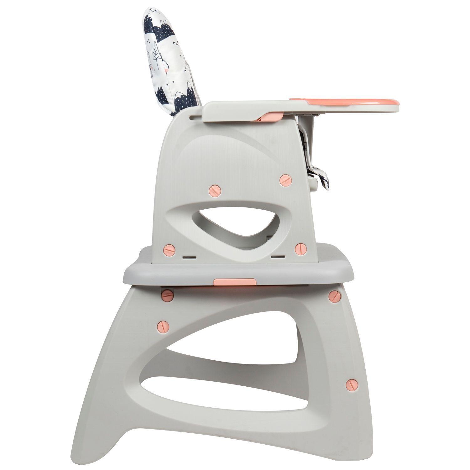 Silla de Comer Escritorio Foodzy 4-in-1 Rosado-3