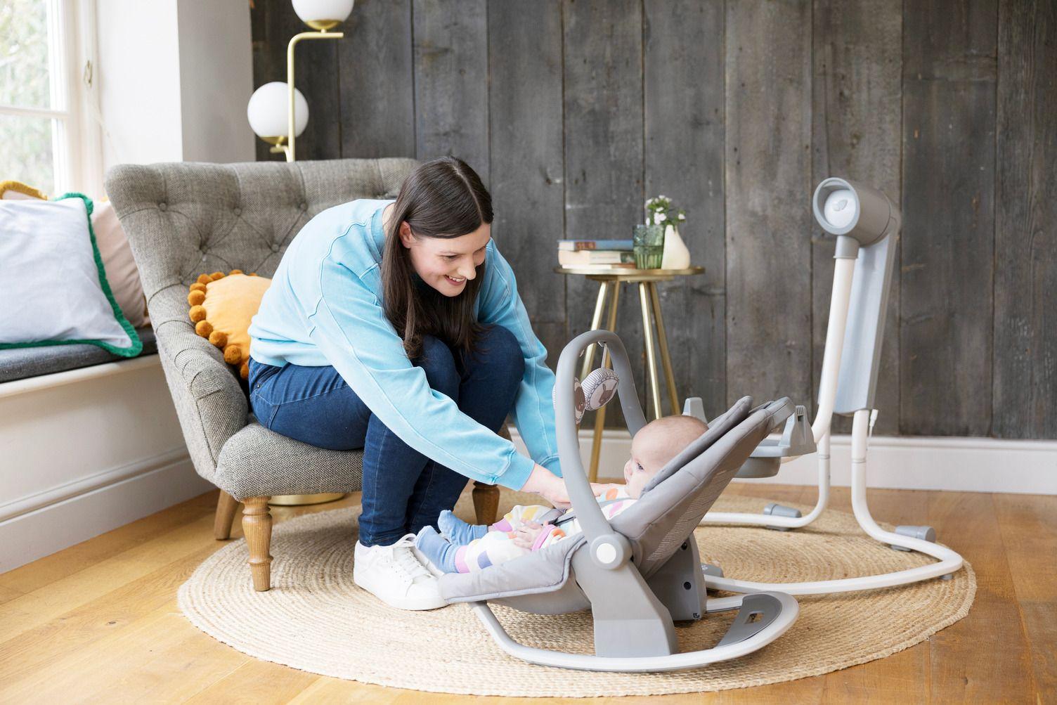 Silla Nido Mecedora Serina 2in1 Cosmo Grey-7