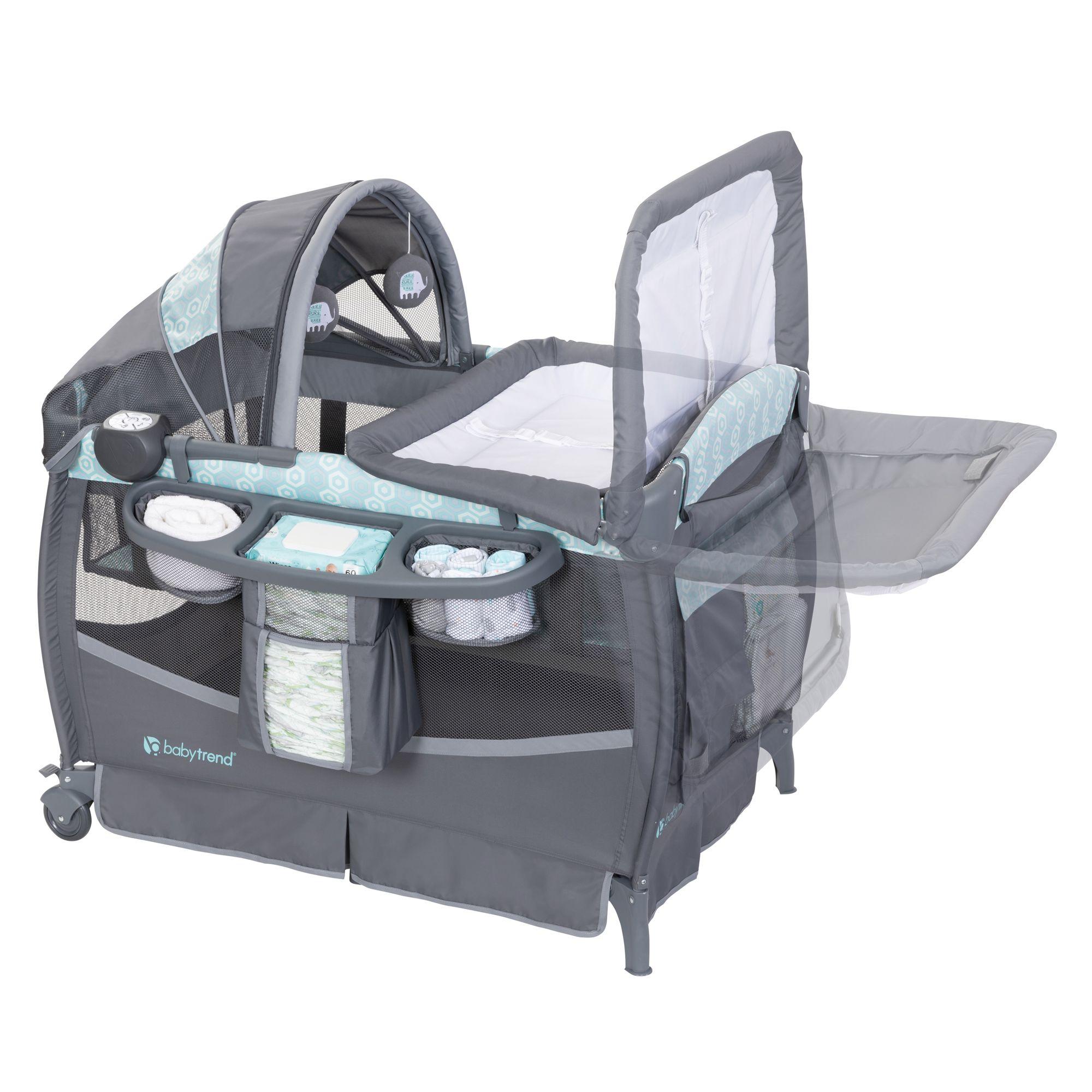 Cuna Corral Deluxe II Hexagon Geo con Música y Mudador-3