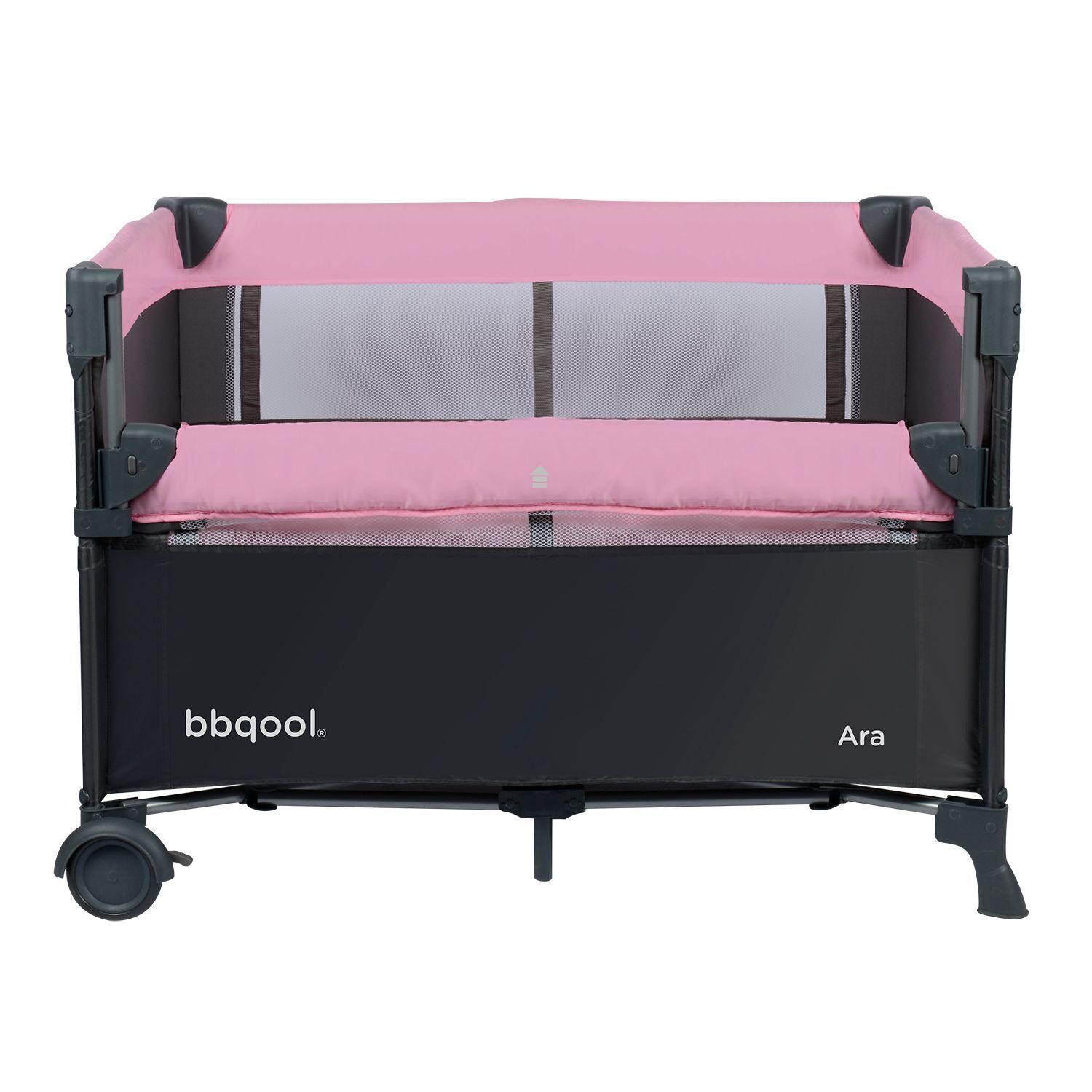 Cuna Playard Colecho Ara Pink + Colchón de Viaje Plegable-5