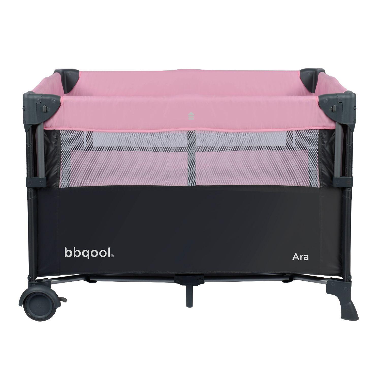 Cuna Playard Colecho Ara Pink + Colchón de Viaje Plegable-4