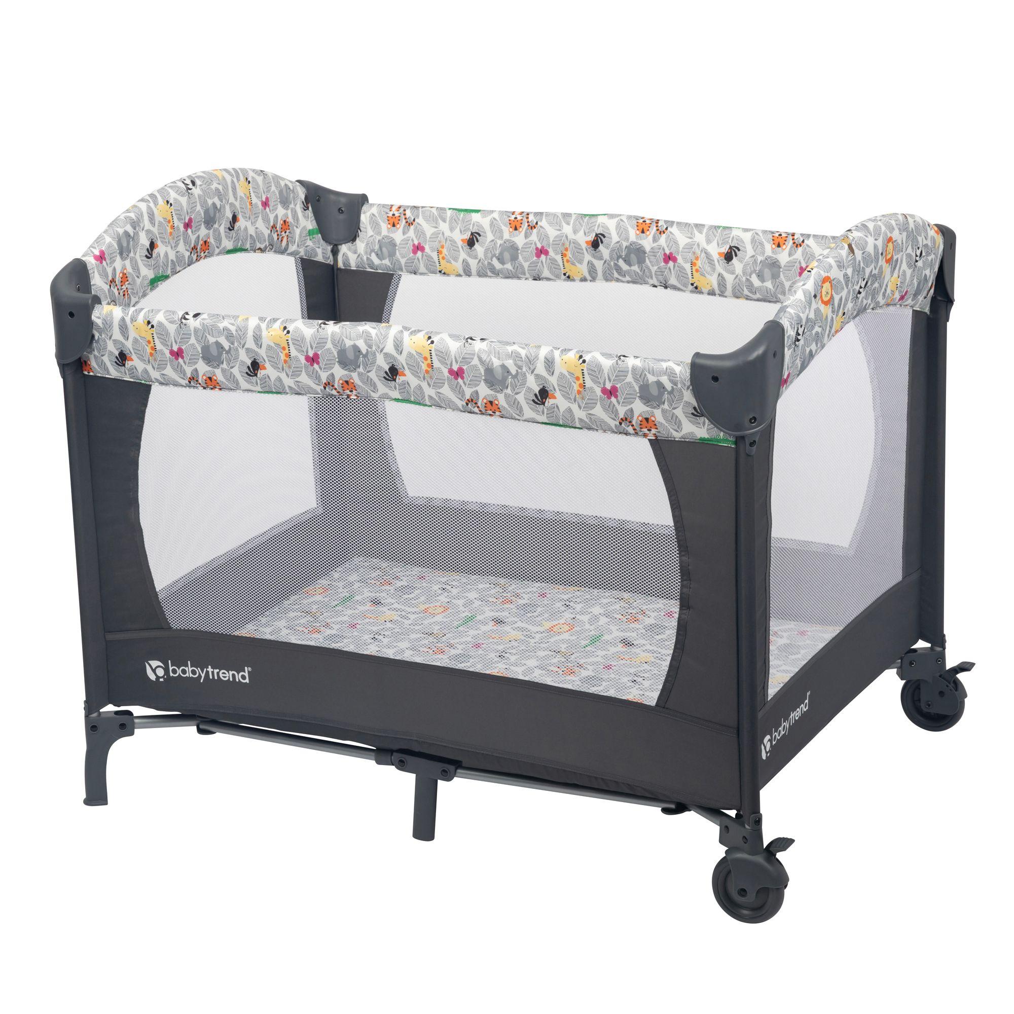 Cuna Corral EZ Rest Safari Snuggles Gris-2