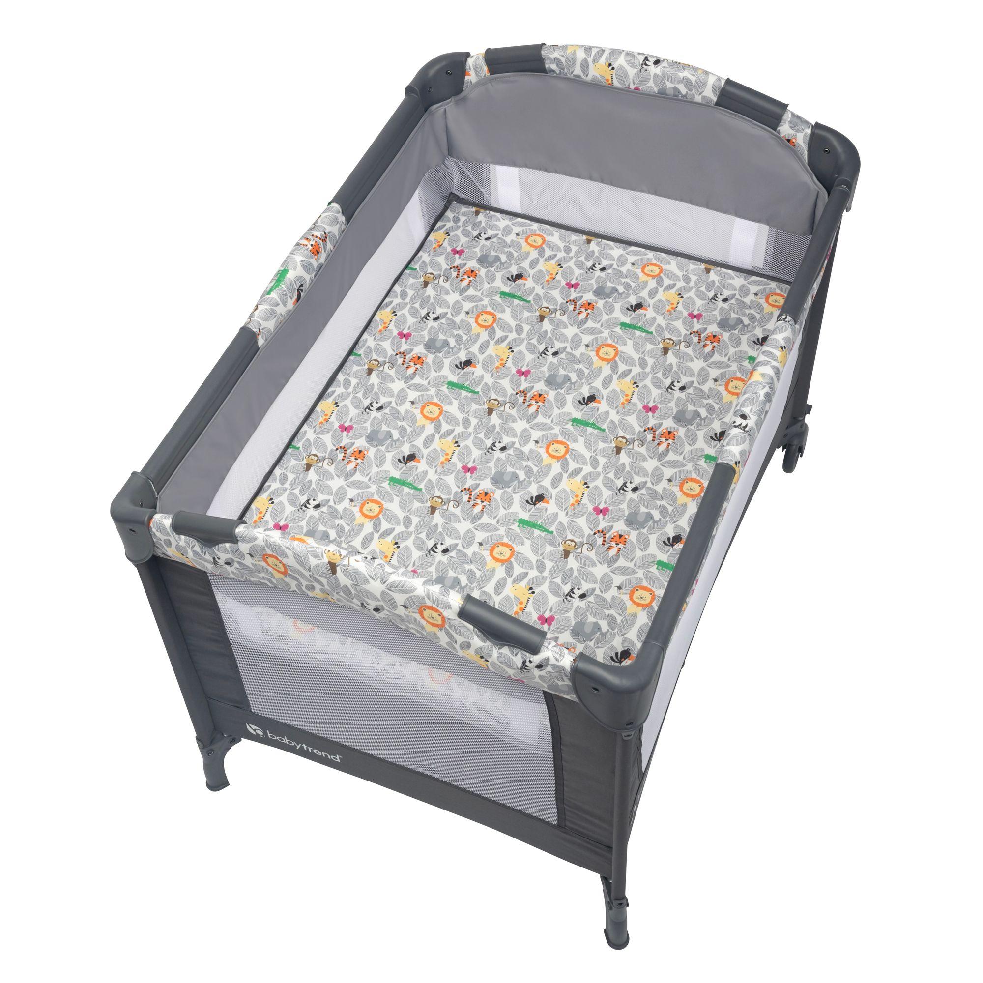 Cuna Corral EZ Rest Safari Snuggles Gris-3