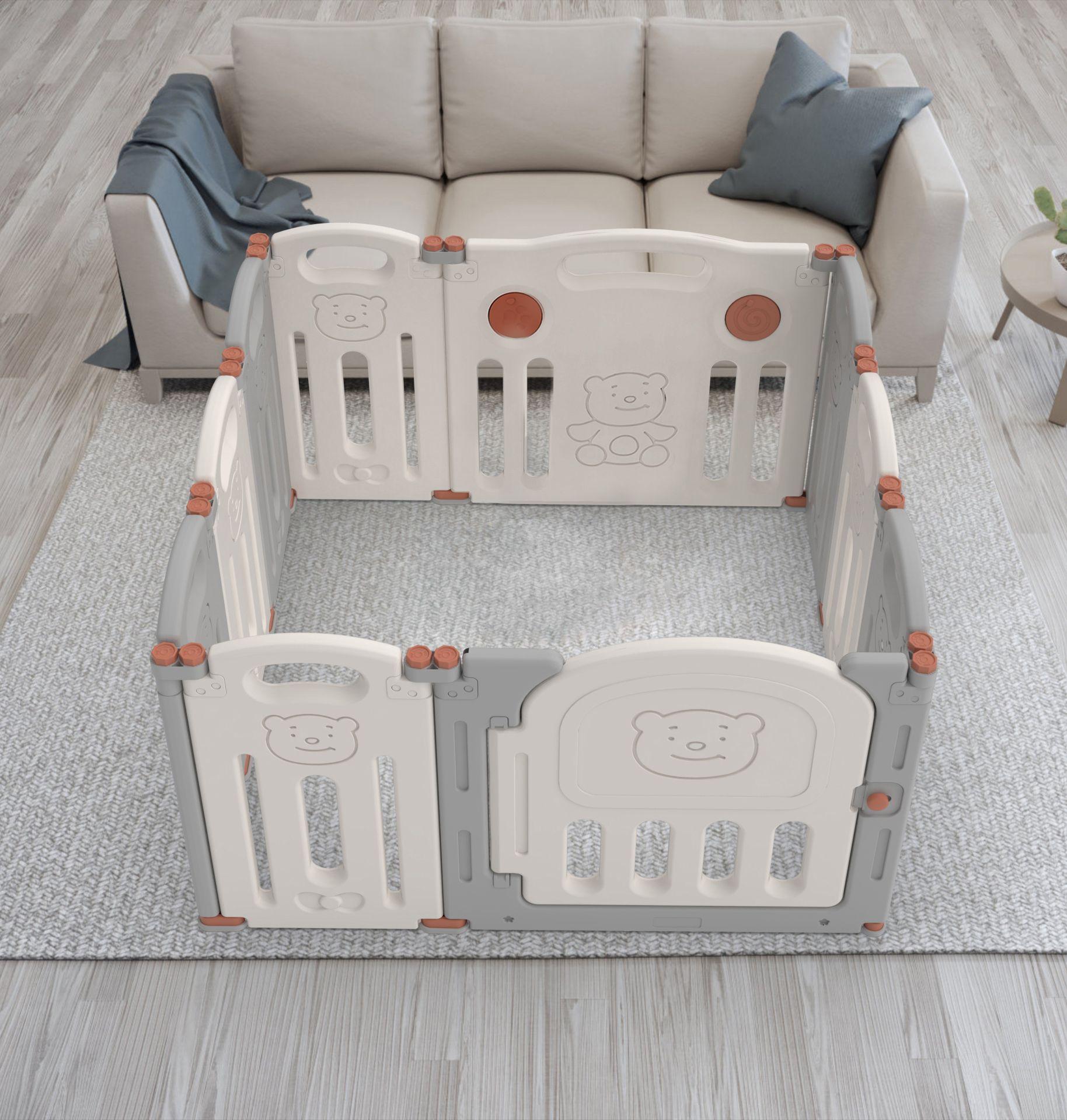 Corral Didáctico de Juegos Plegable Teddy Grey + Alfombra-6