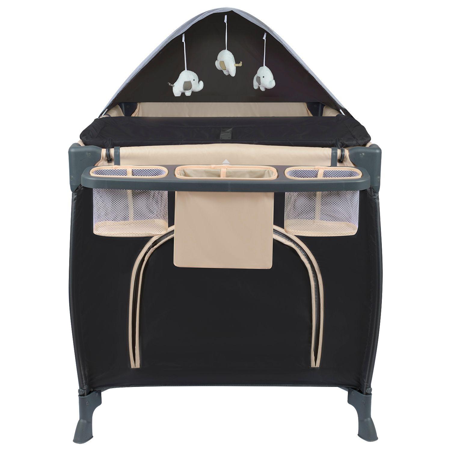 Cuna Playard Sagitta Beige + Colchón de Espuma-4