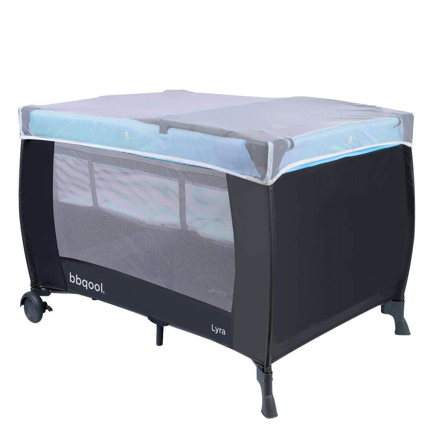 Cuna Playard Lyra Blue + Colchón de Espuma-2