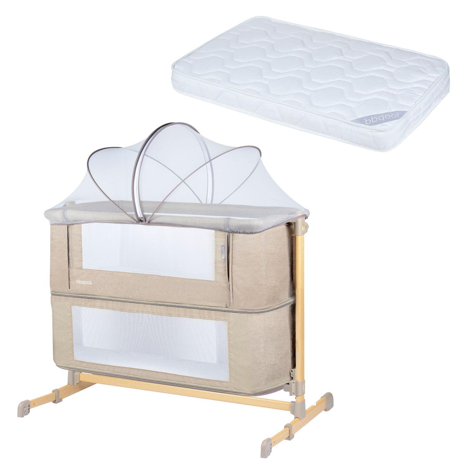 Cuna Colecho Aura Beige + Colchón-0