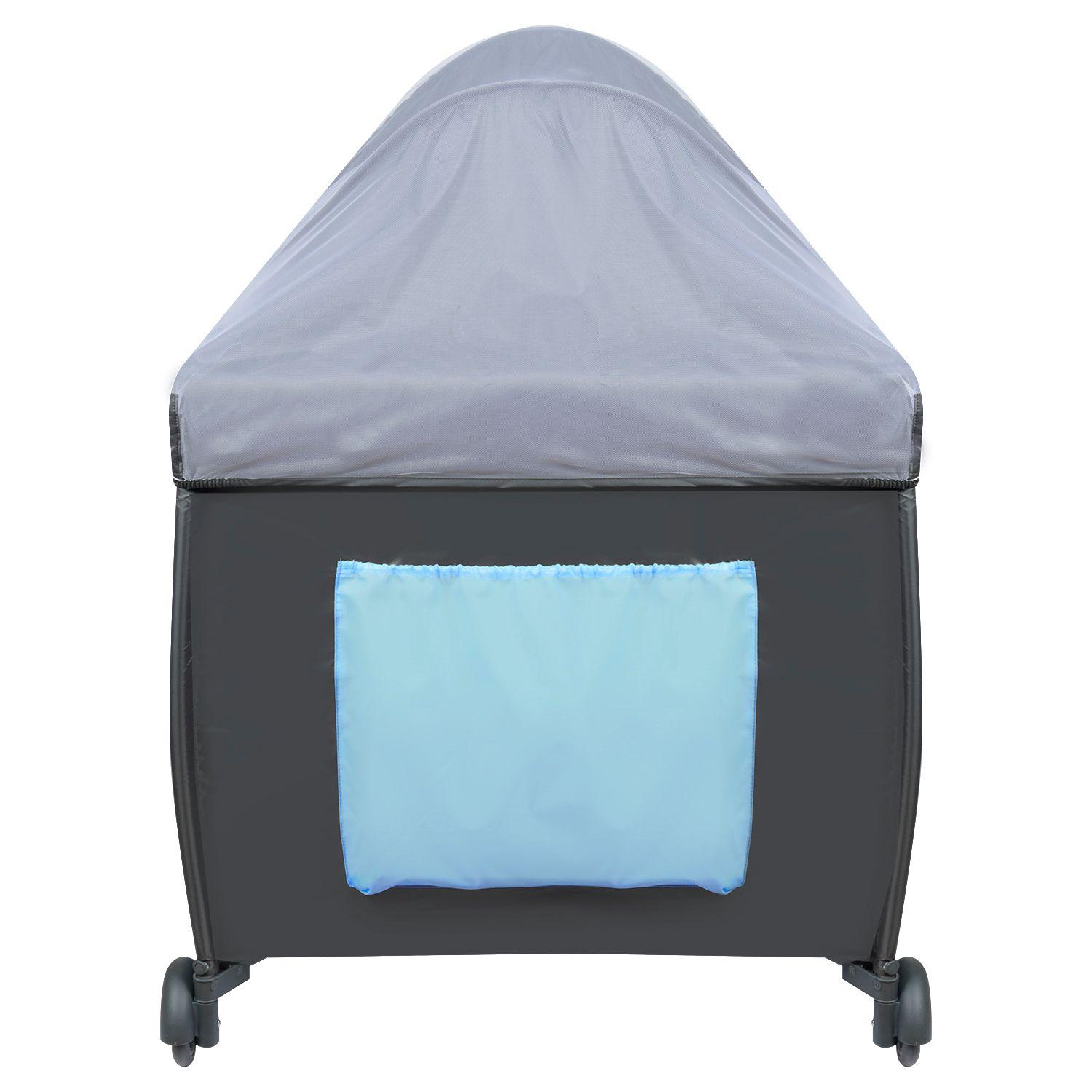 Cuna Playard Sagitta Blue + Colchón de Viaje Plegable-5