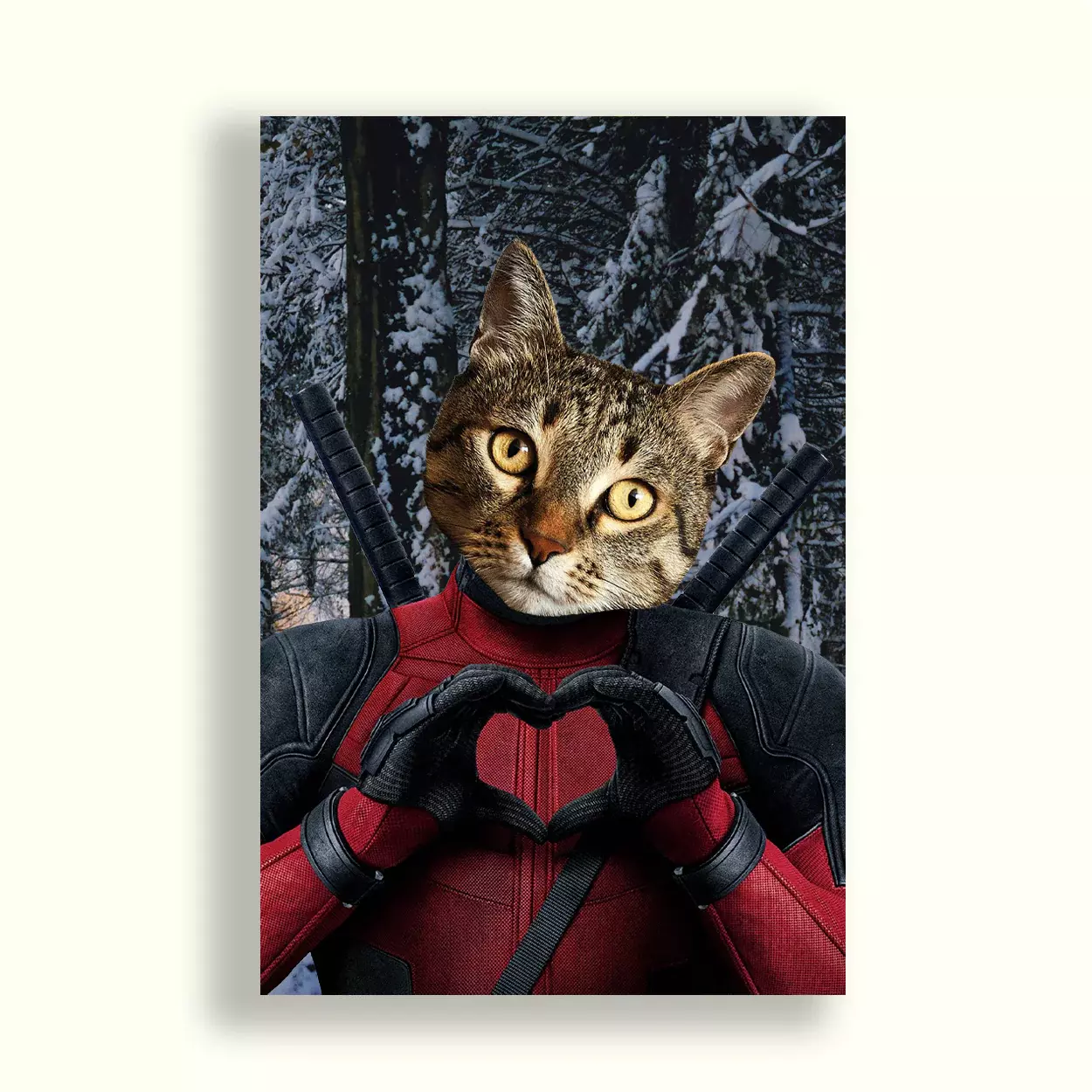 CUADRO DE TU MASCOTA PET PRINT DEADPOOL CANVAS - 40X60 CM -0