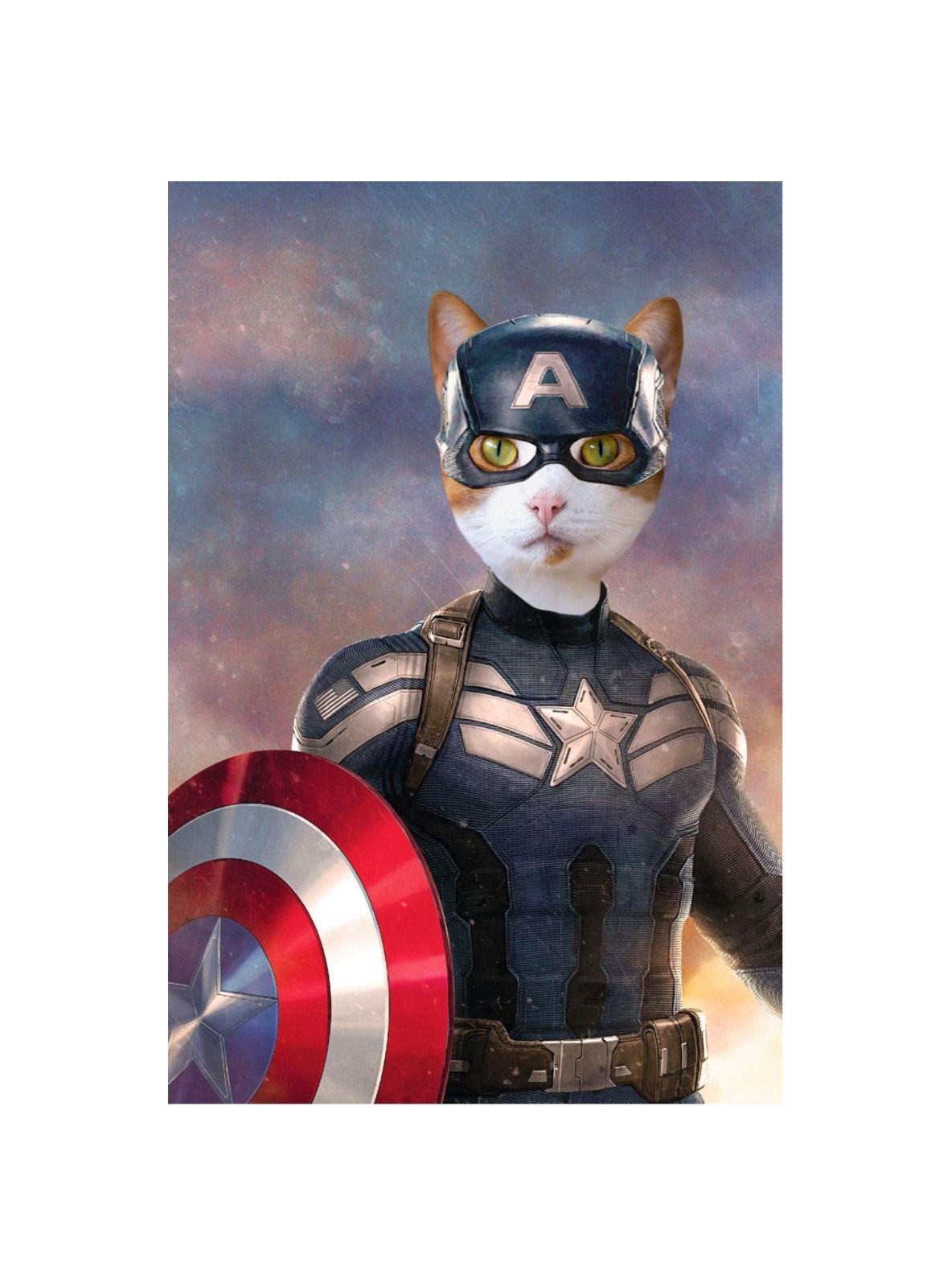 CUADRO DE TU MASCOTA PETPRINT CAPITÁN AMÉRICA CANVAS - 40X60 CM -1