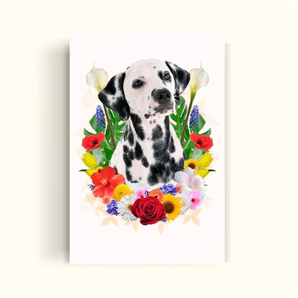 CUADRO DE TU MASCOTA PET PRINT FLOREADO PRIMAVERAL CANVAS – 40X60 CM-0