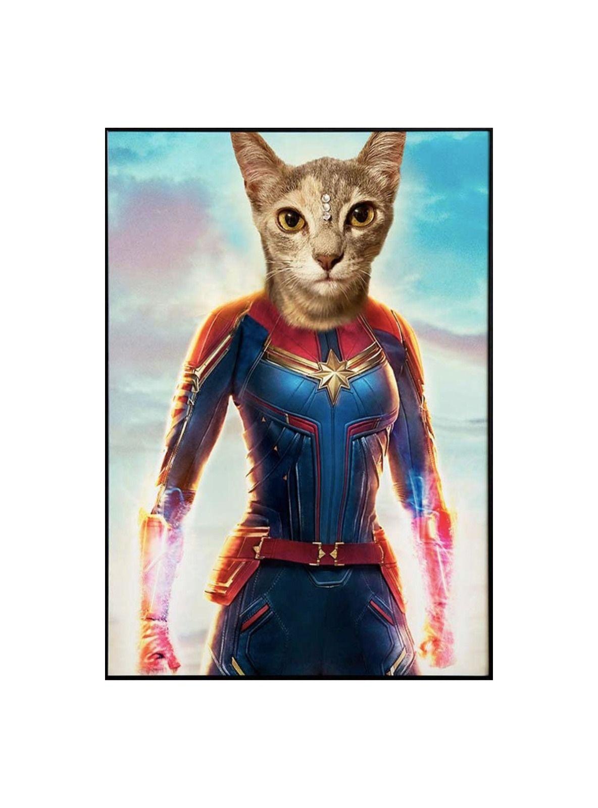 CUADRO DE TU MASCOTA PETPRINT CAPITANA MARVEL CANVAS - 20X30 CM -1