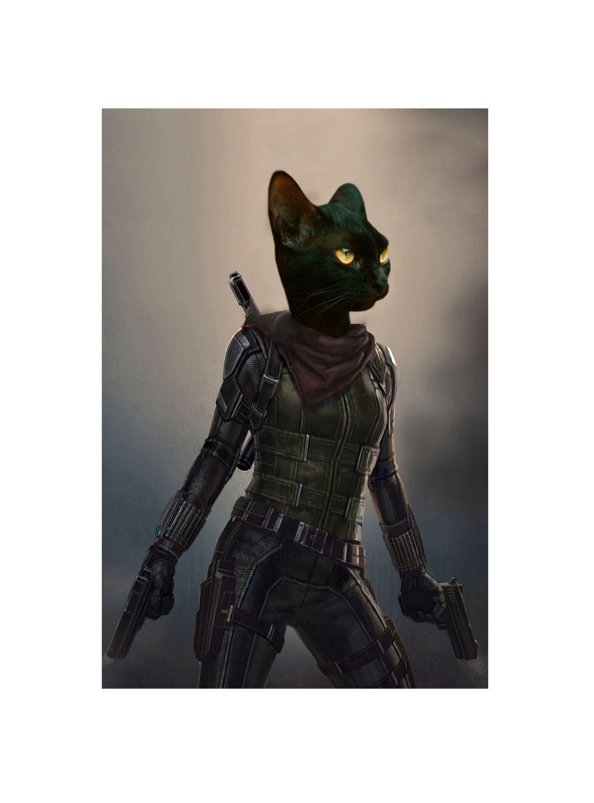 CUADRO DE TU MASCOTA PETPRINT VIUDA NEGRA AVENGERS CANVAS - 20X30 CM -0