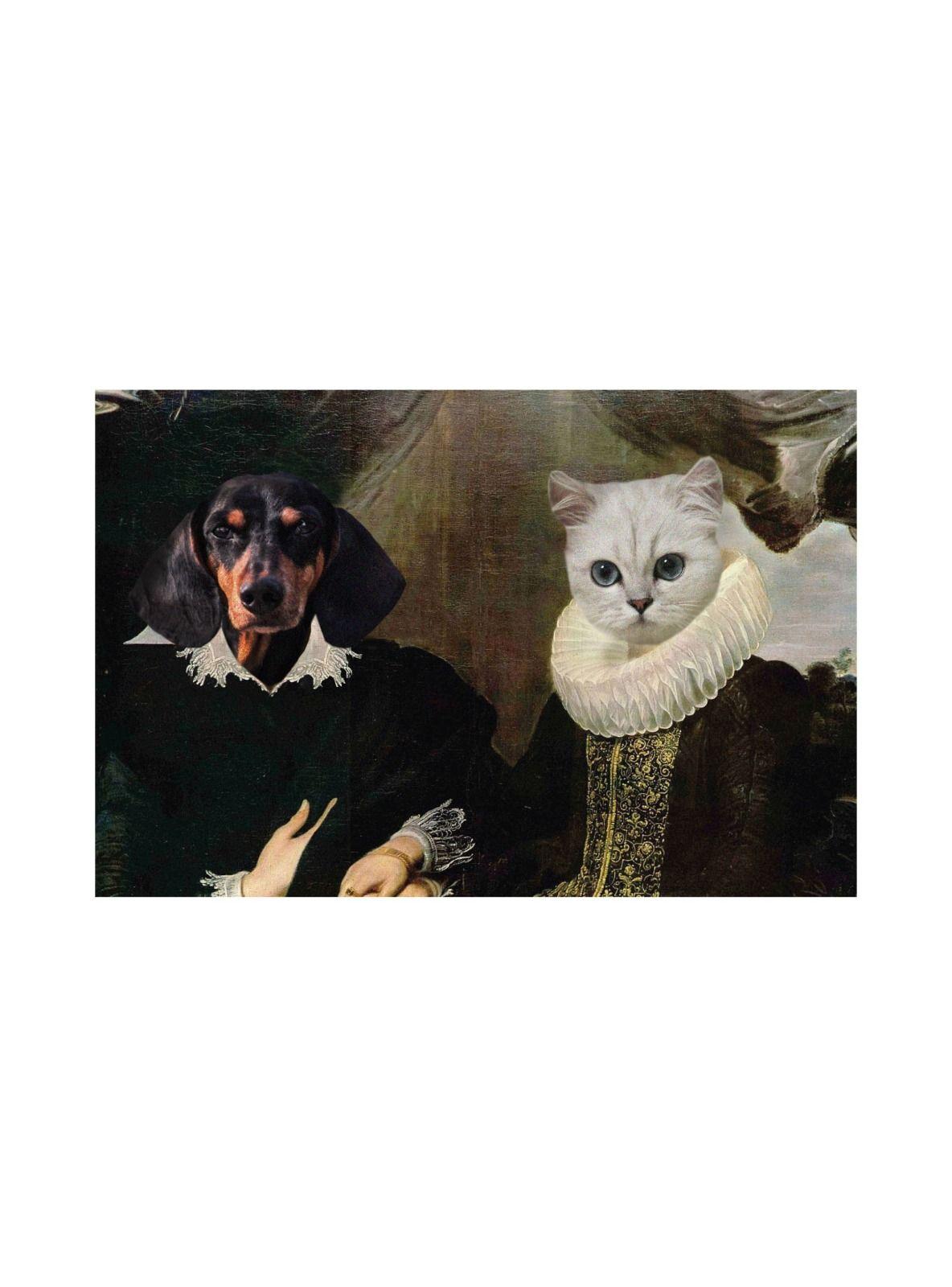 CUADRO DE TU MASCOTA PET PRINT LA DAMA Y EL ARISTÓCRATA  CANVAS - 20X30 CM -0