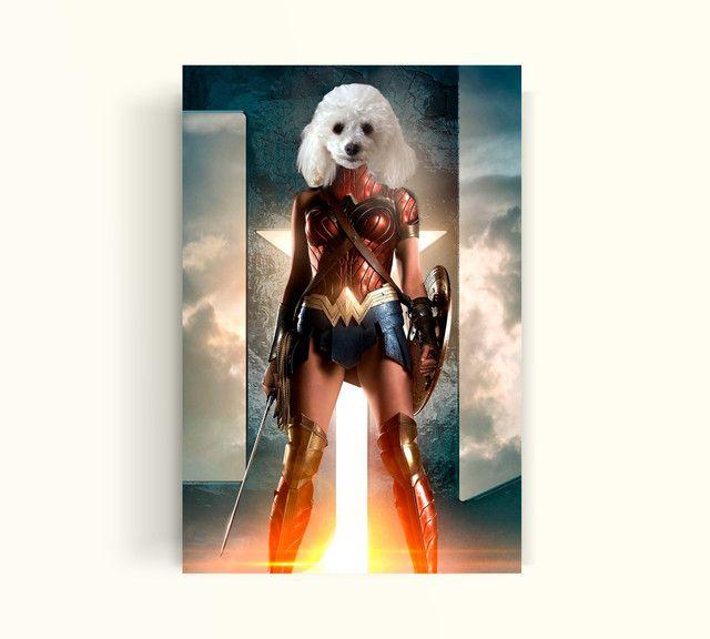 CUADRO DE TU MASCOTA PETPRINT MUJER MARAVILLA CANVAS - 40X60 CM -1