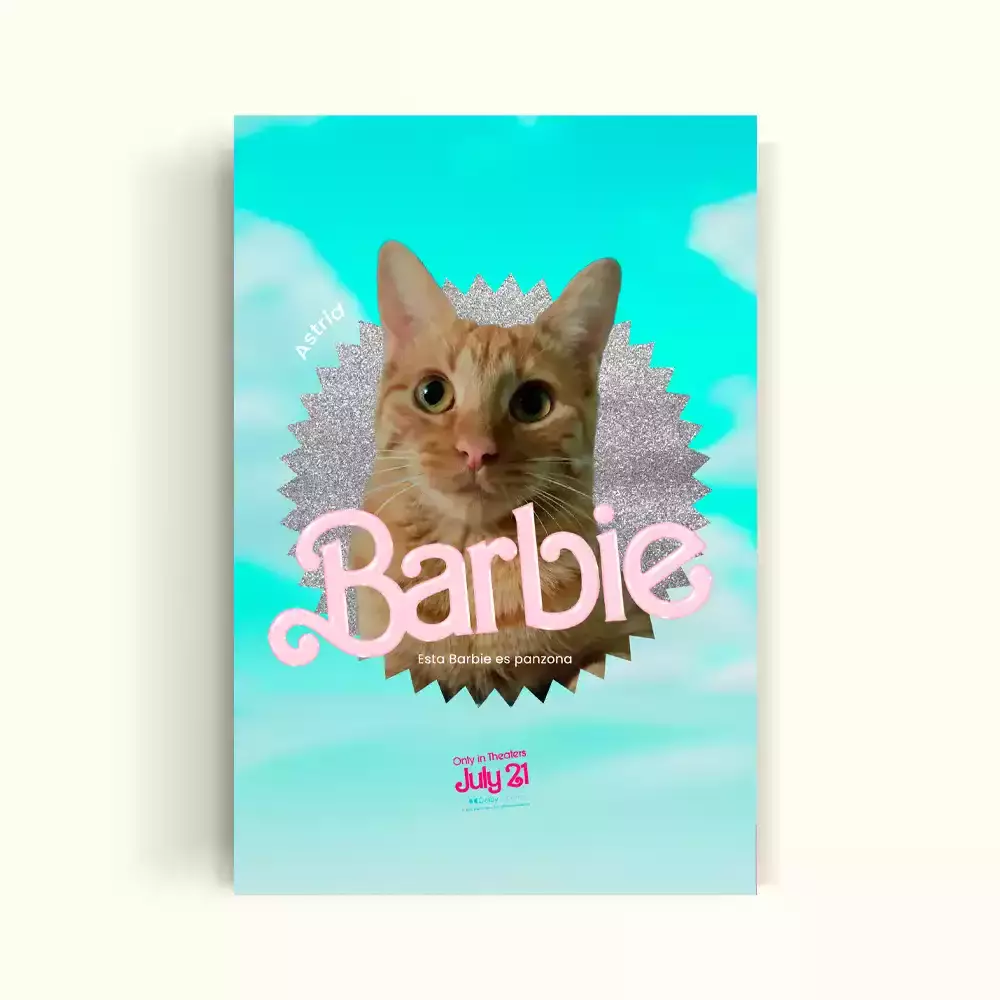 CUADRO DE TU MASCOTA PET PRINT BARBIE CANVAS - 40X60 CM-0