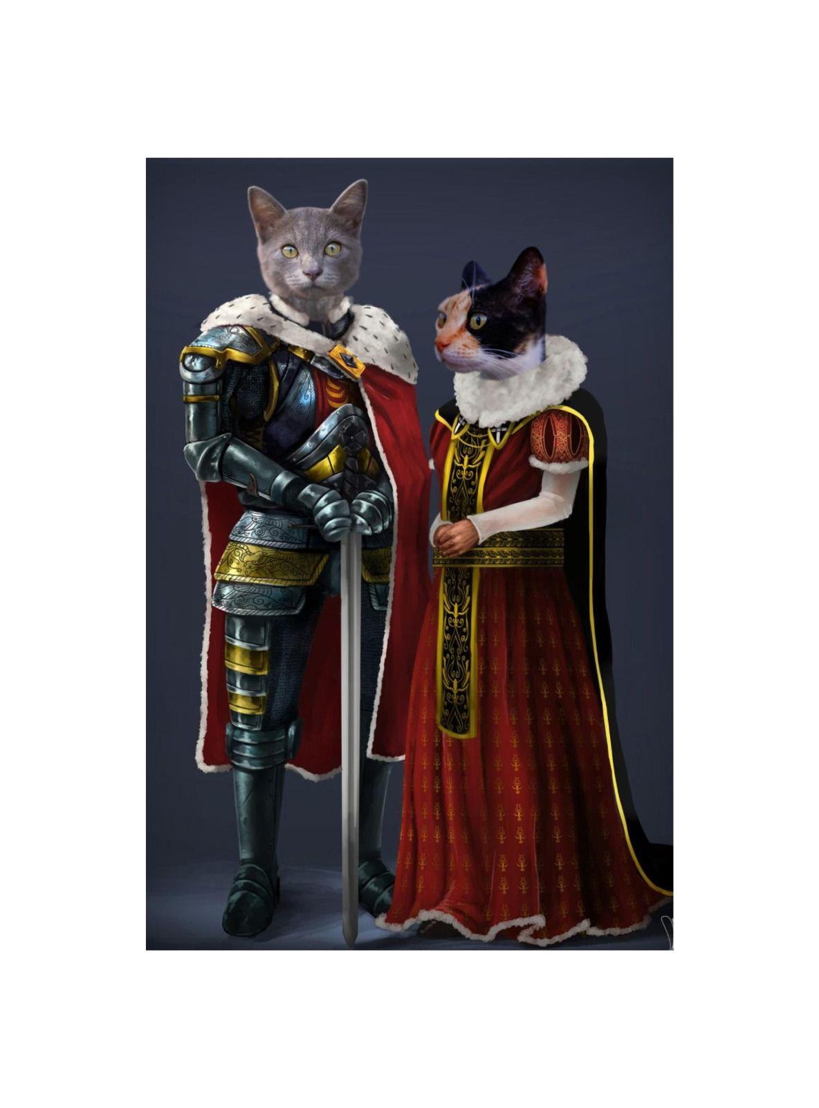 ILUSTRACION KING QUEEN CANVAS - 20X30 CM PETPRINT-0