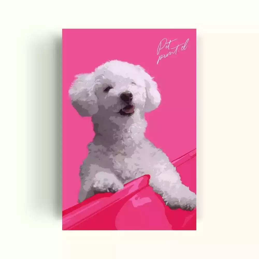 CUADRO DE TU MASCOTA PET PRINT RETRATO SIMPLE - ROSADO CANVAS – 30X50 CM-1