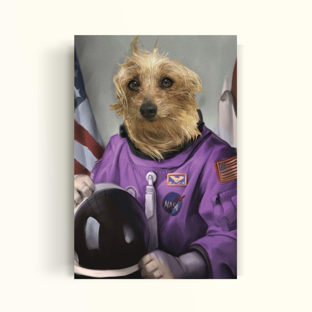 CUADRO DE TU MASCOTA PETPRINT ASTRONAUTA MORADO CANVAS - 20X30 CM-0