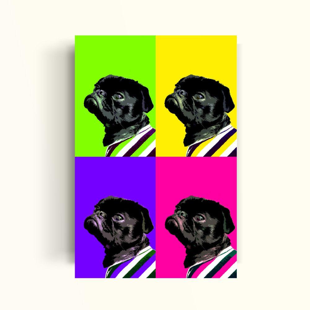 CUADRO DE TU MASCOTA PETPRINT RETRATO CUADRUPLE CANVAS - 30X50 CM -0