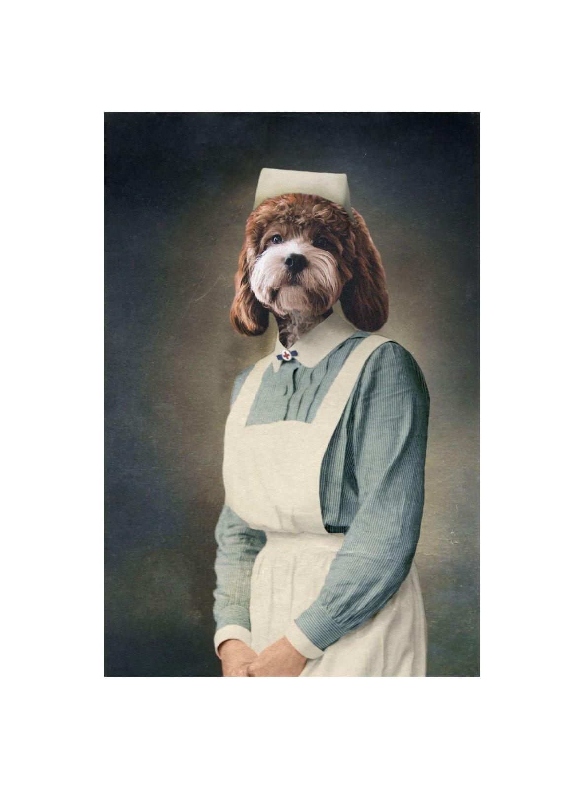 CUADRO DE TU MASCOTA PETPRINT ENFERMERA CANVAS - 30X50 CM -0