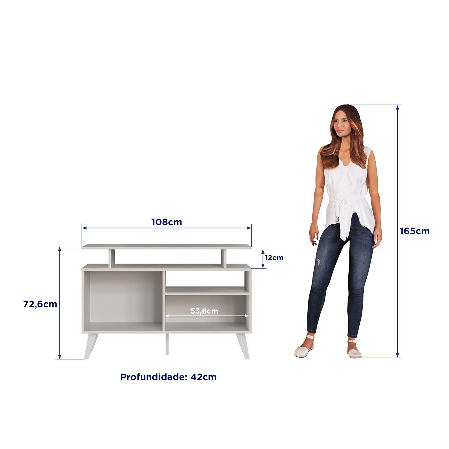 RACK TV TOKIO 72X108X42 BLANCO/CAFÉ-4