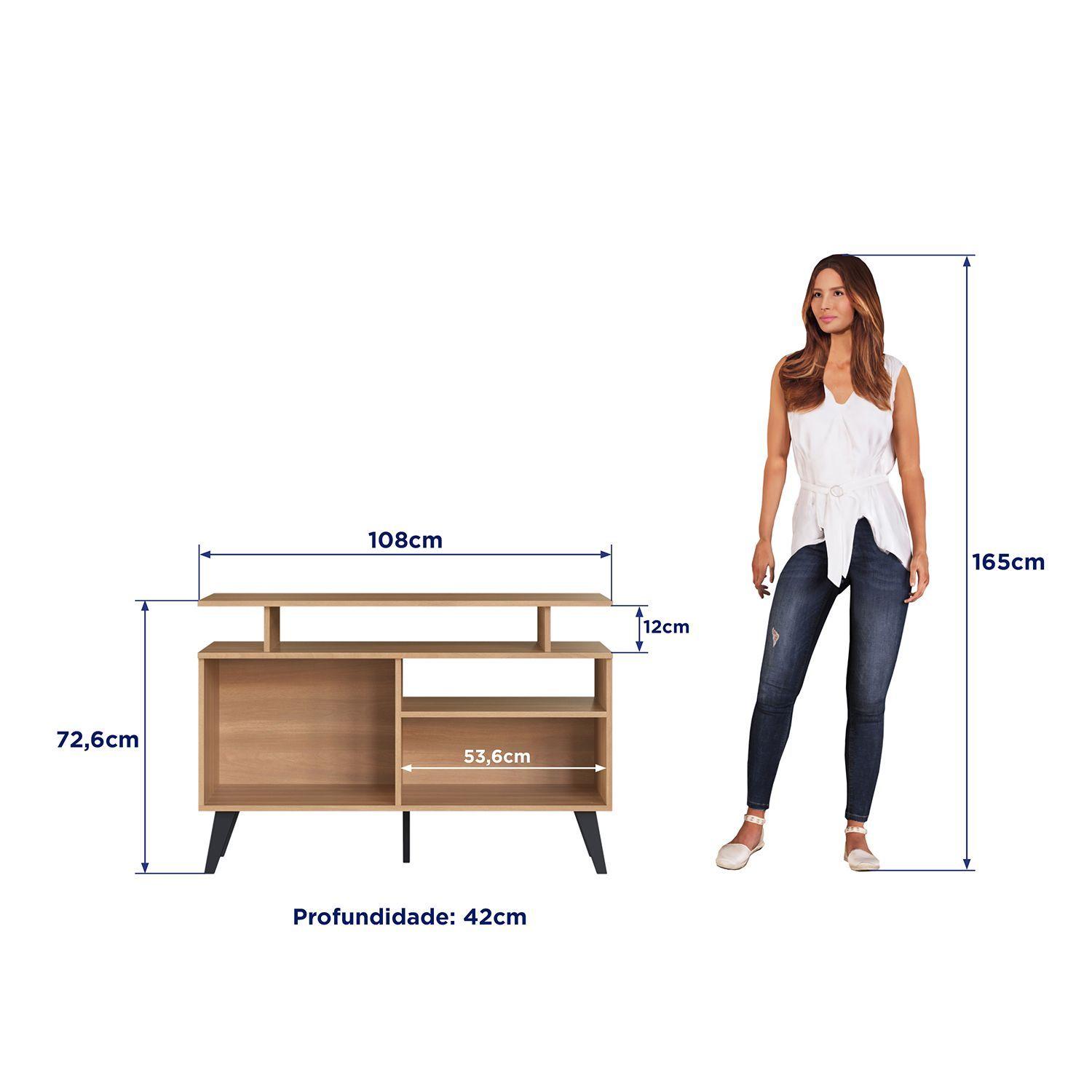 RACK TV TOKIO 72X108X42  CAFÉ/NEGRO-3